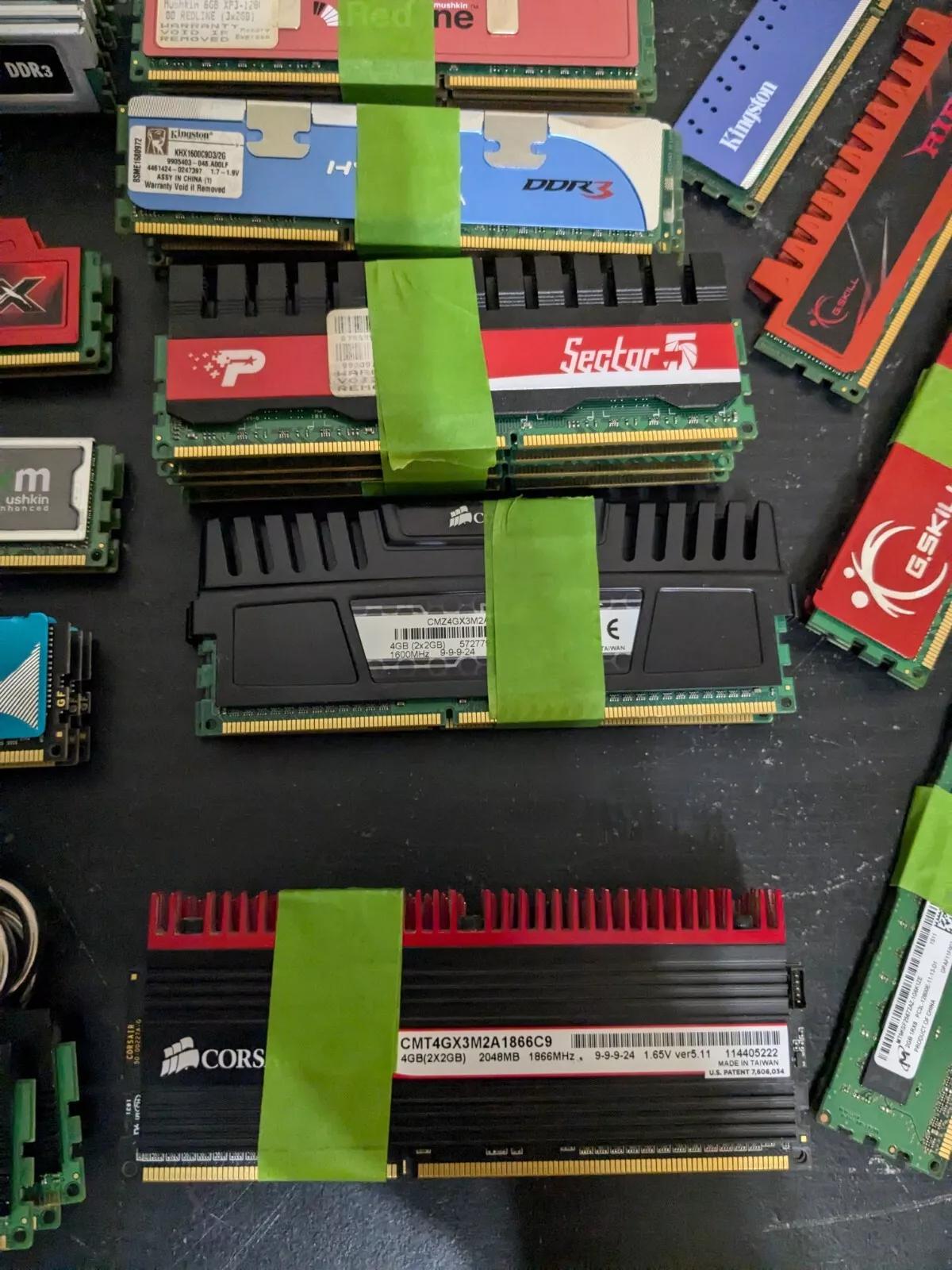 High End DDR3 Lot 2GB x 46, 92GB Corsair G.Skill Mushkin OCZ Kingston Patriot