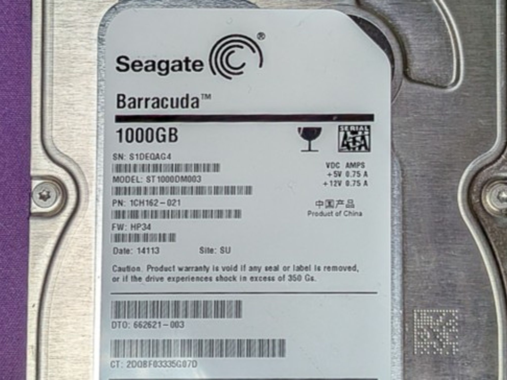 1TB Seagate Barracuda Hard Drive