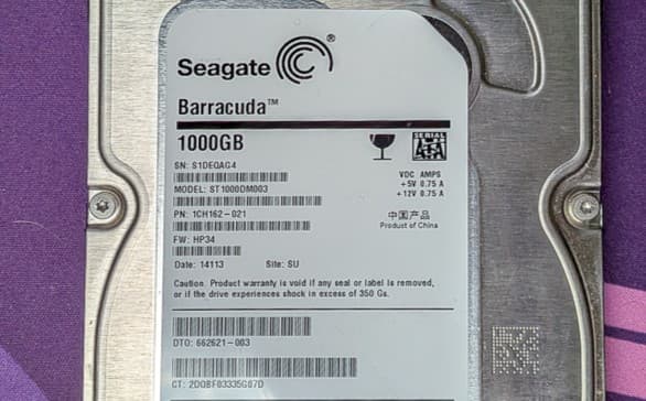 1TB Seagate Barracuda Hard Drive