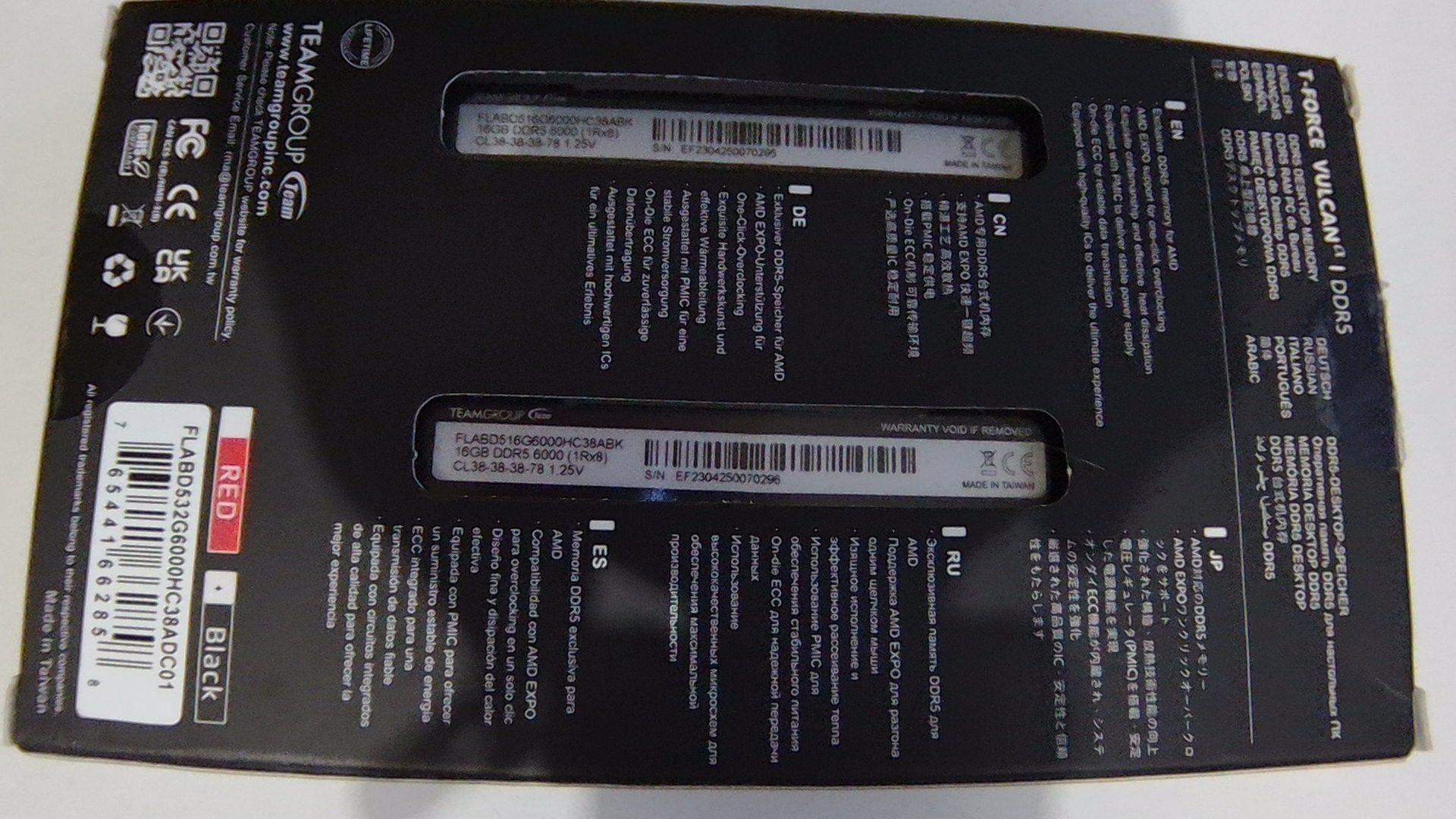 Teamgroup T-Force Vulcan alpha DDR5-6000 2X16GB CL38-38-38-78 AMD EXPO  (READ DESC)