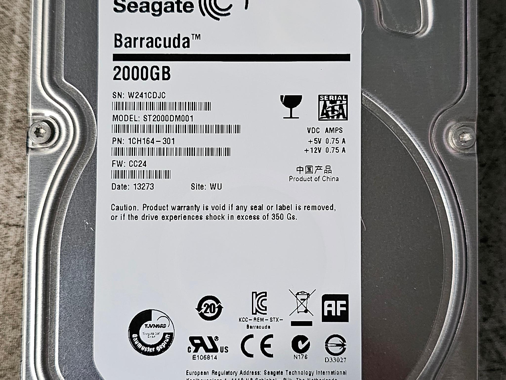 Seagate Barracuda 2TB SATAIII 3.5" 7200RPM HDD