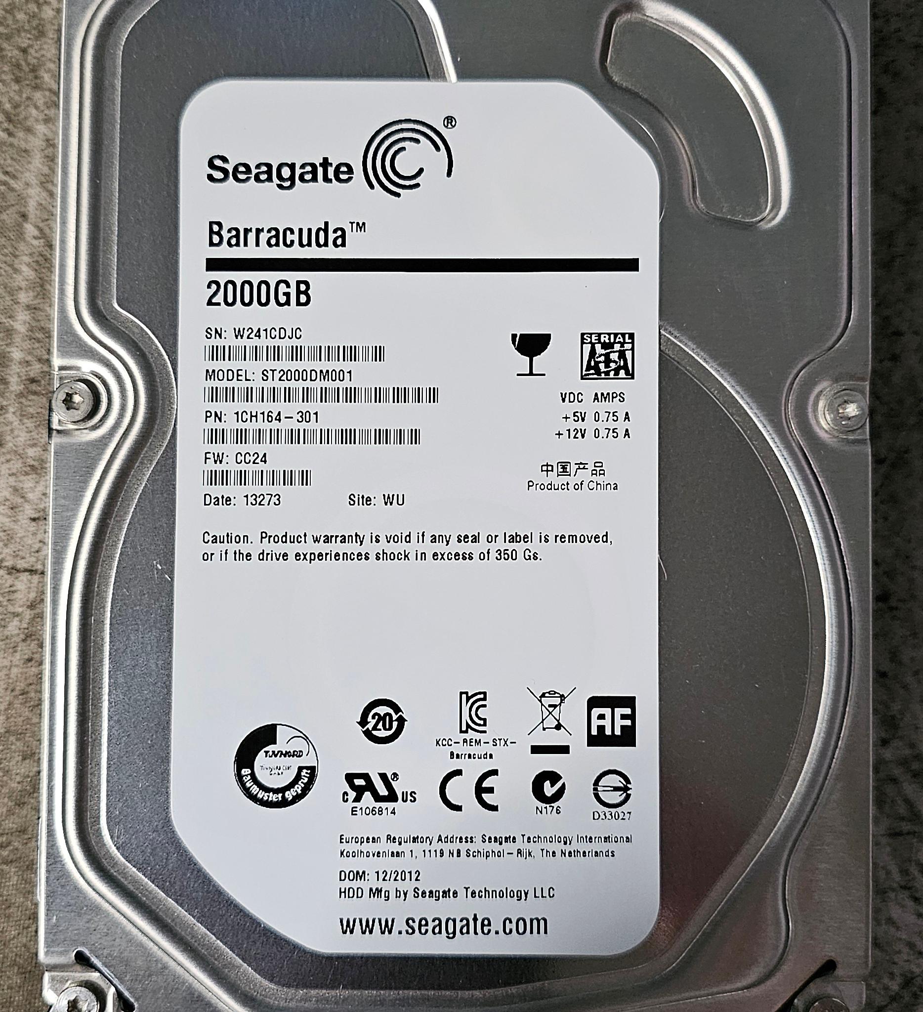 Seagate Barracuda 2TB SATAIII 3.5" 7200RPM HDD