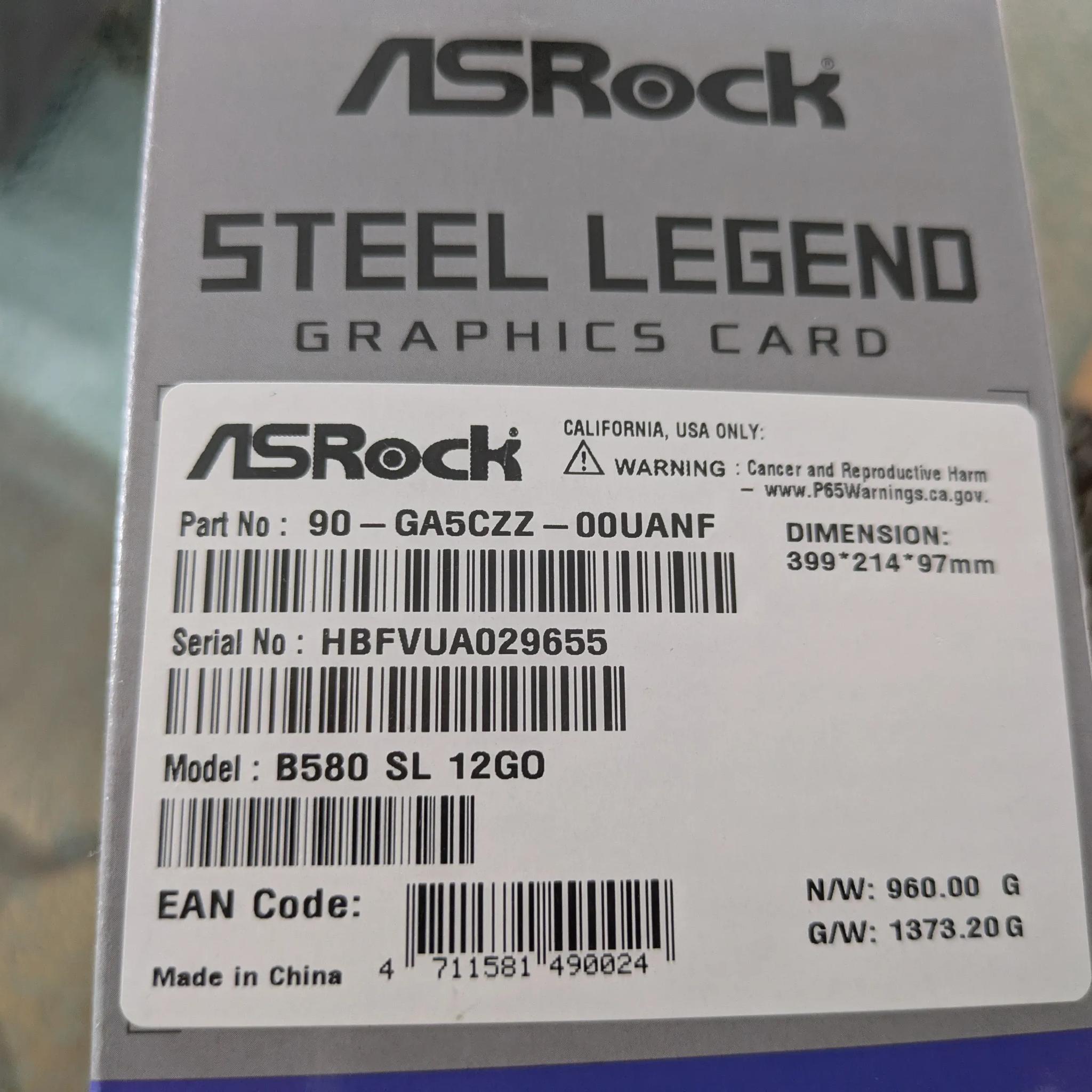 AsRock B580 Steel Legend