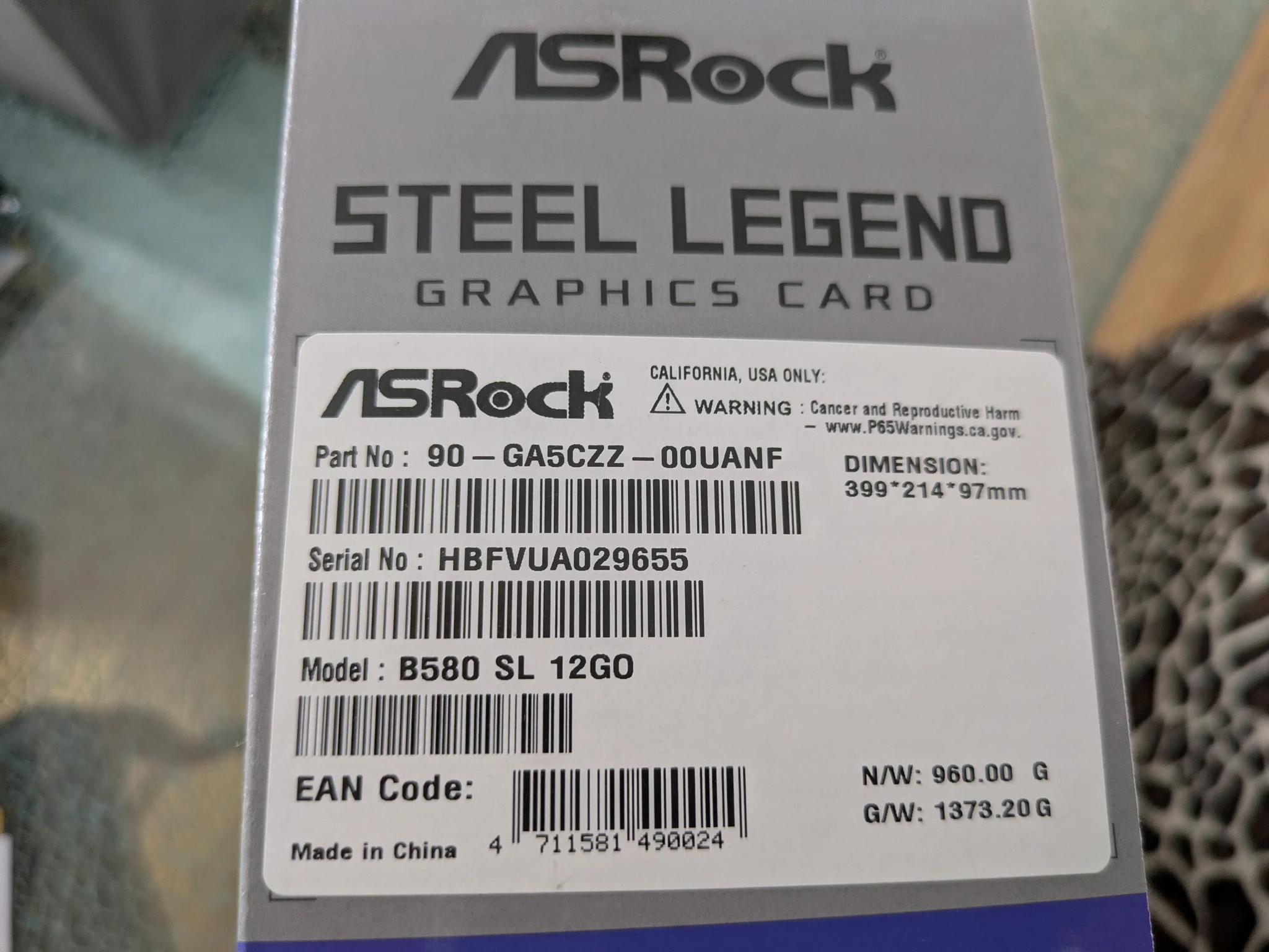 AsRock B580 Steel Legend