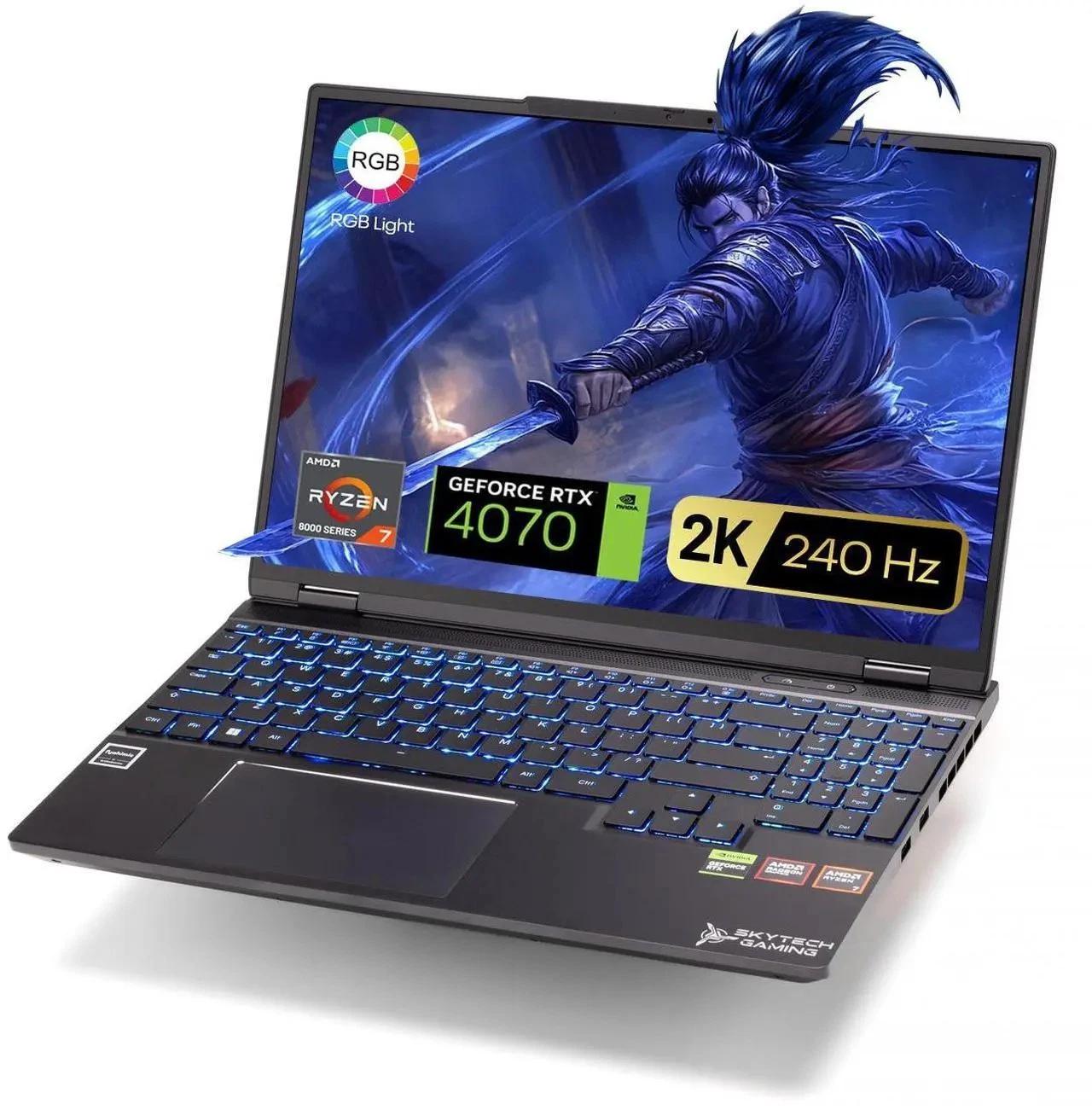 Skytech Gaming Noir Gaming Laptop AMD Ryzen 7 8845HS NVIDIA RTX 4070 16GB DDR5