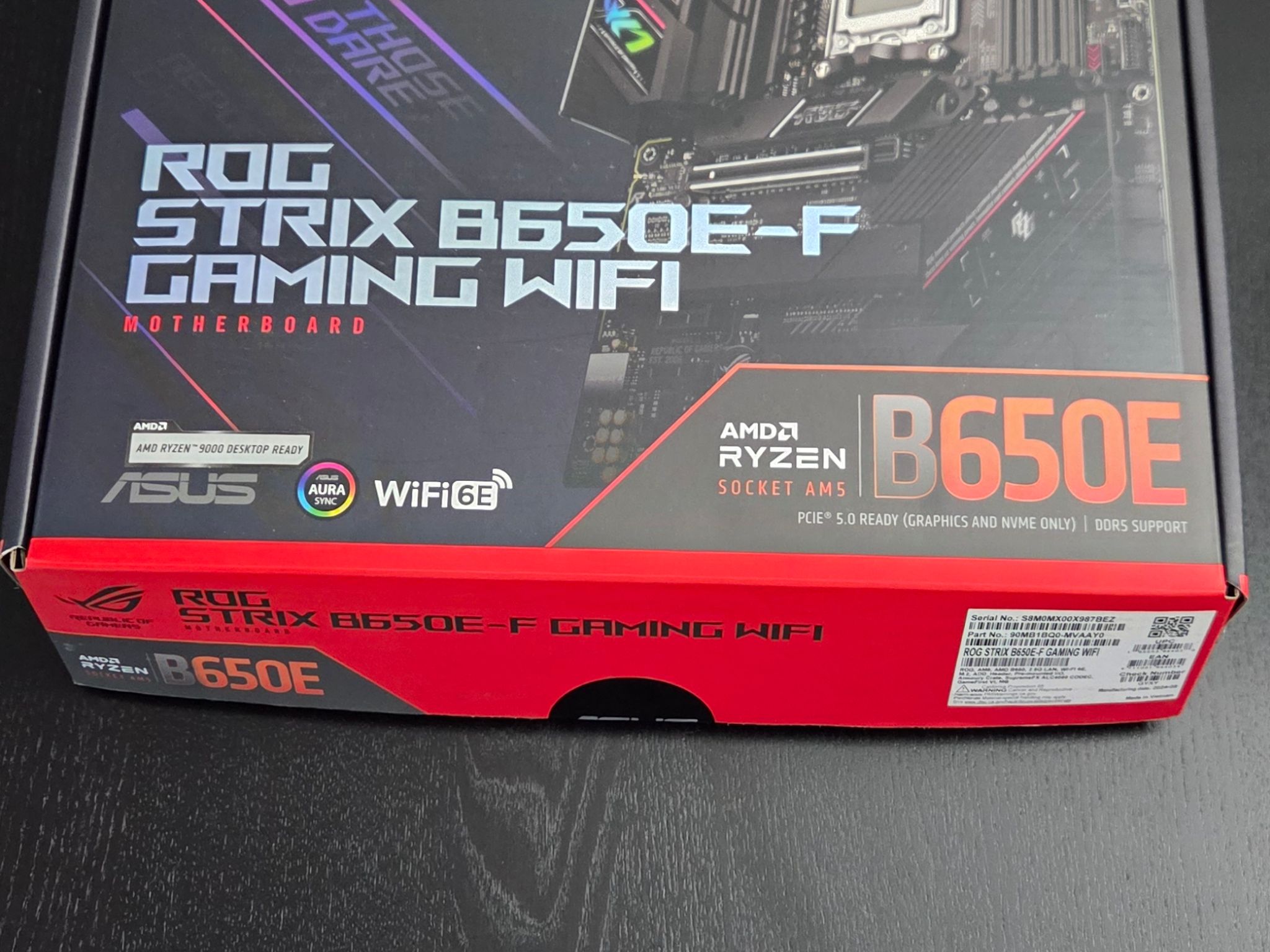 Asus ROG Strix B650e-f , AMD 7800X3D Gskill DDR5 6000 CL28