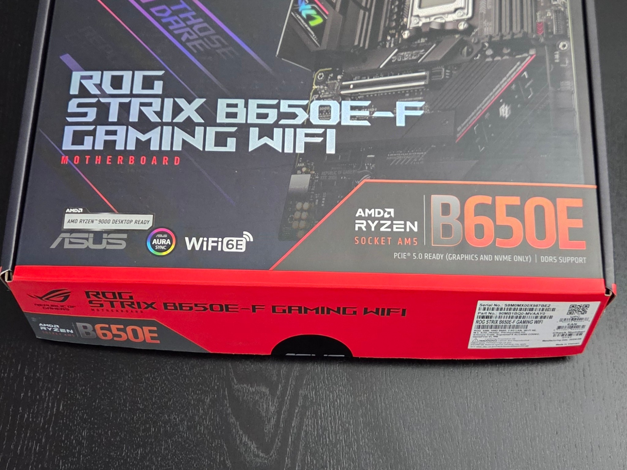 Asus ROG Strix B650e-f , AMD 7800X3D Gskill DDR5 6000 CL28