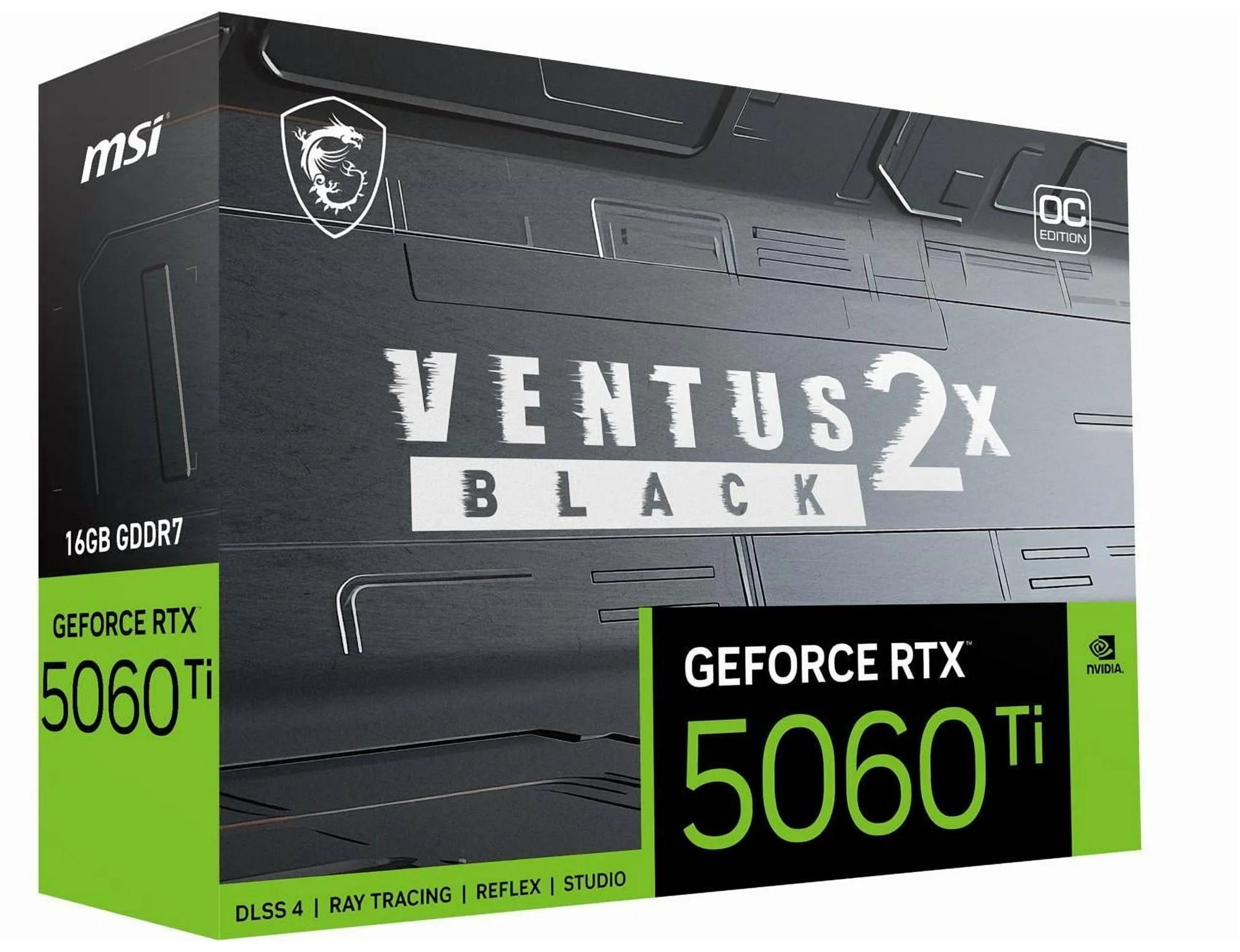 MSI VENTUS 2X OC BLACK GeForce RTX 5060 Ti 16GB - Image 3