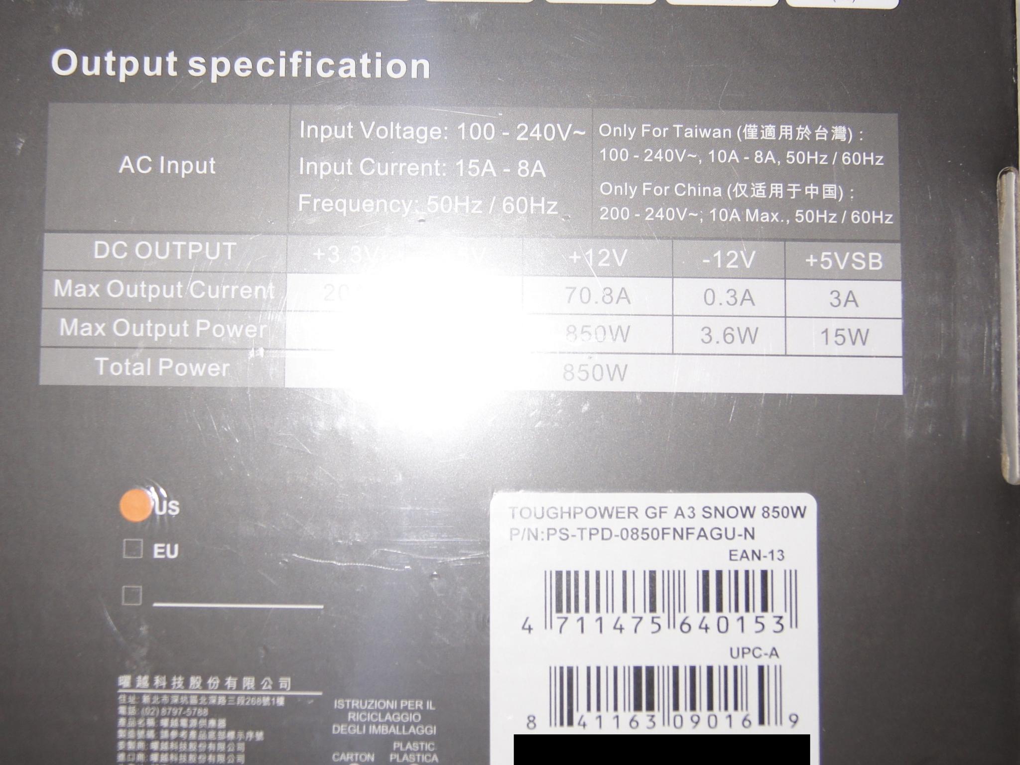 ThermalTake Toughpower GF A3 Snow 850W - TT Premium Edition