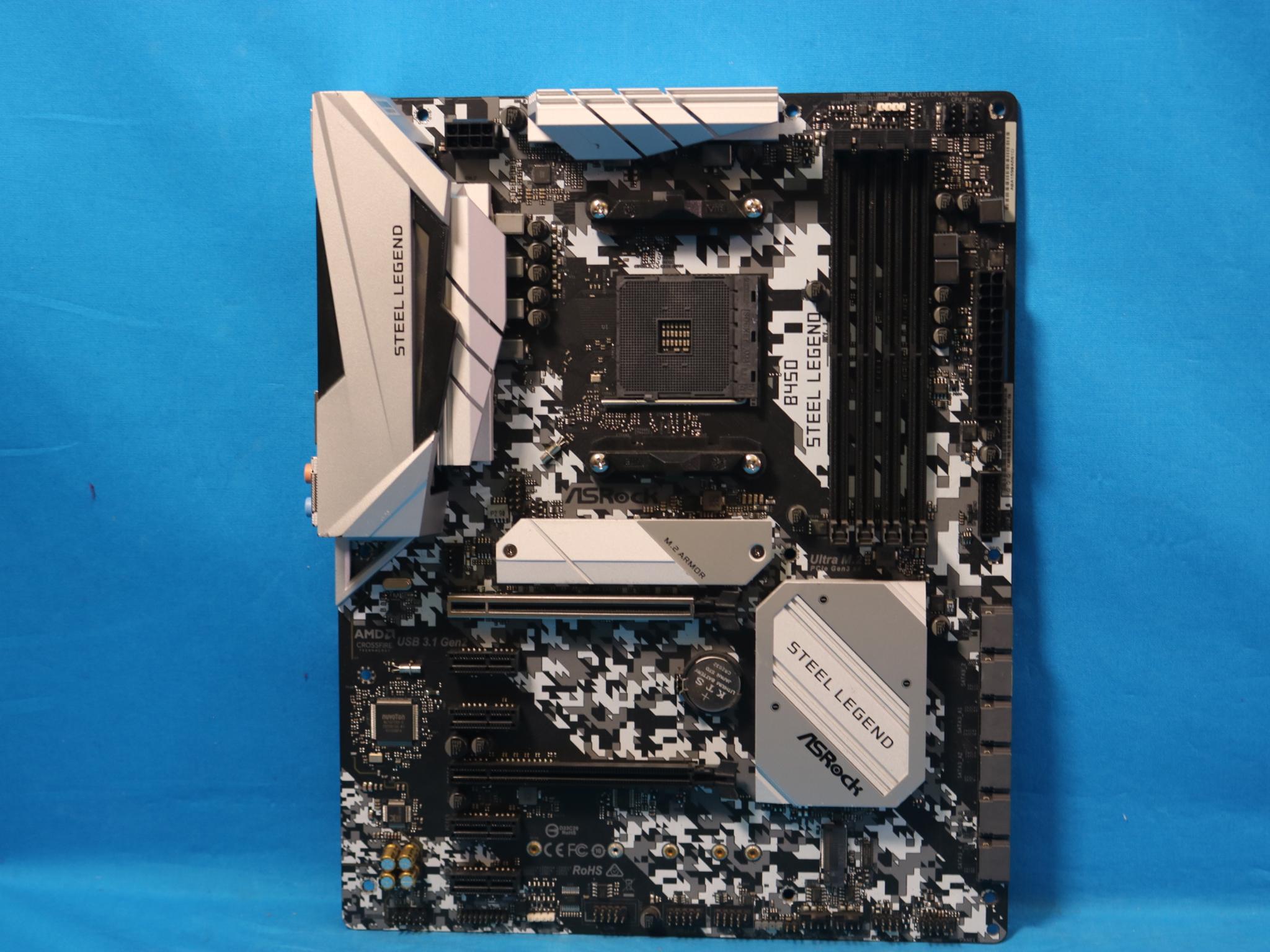 *NEWEST BIOS* ASRock B450 Steel Legend AMD Socket AM4 DDR4 ATX Desktop Motherboard No I/O Shield