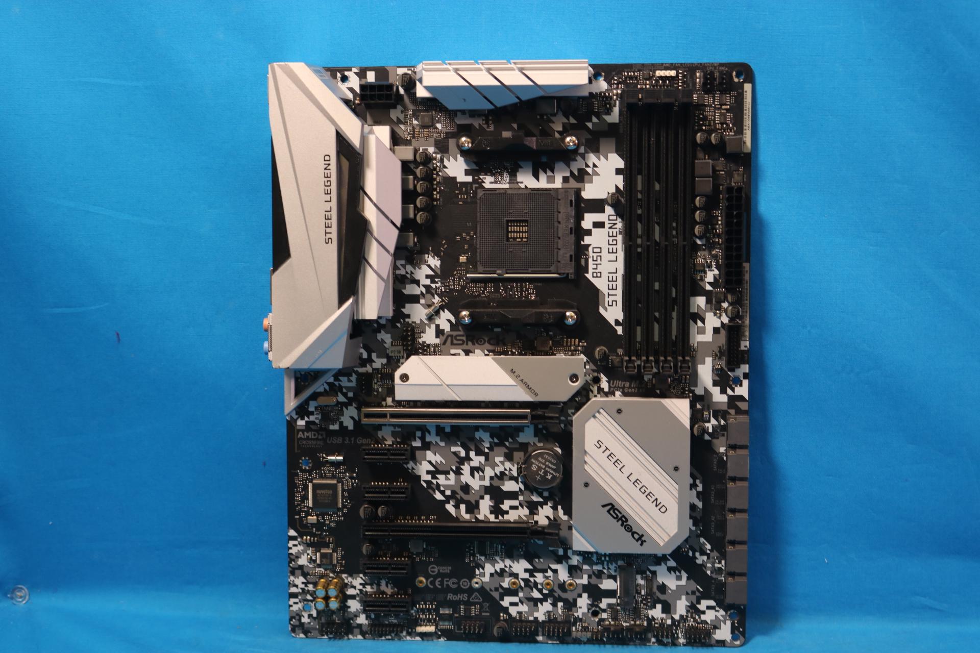 *NEWEST BIOS* ASRock B450 Steel Legend AMD Socket AM4 DDR4 ATX Desktop Motherboard No I/O Shield