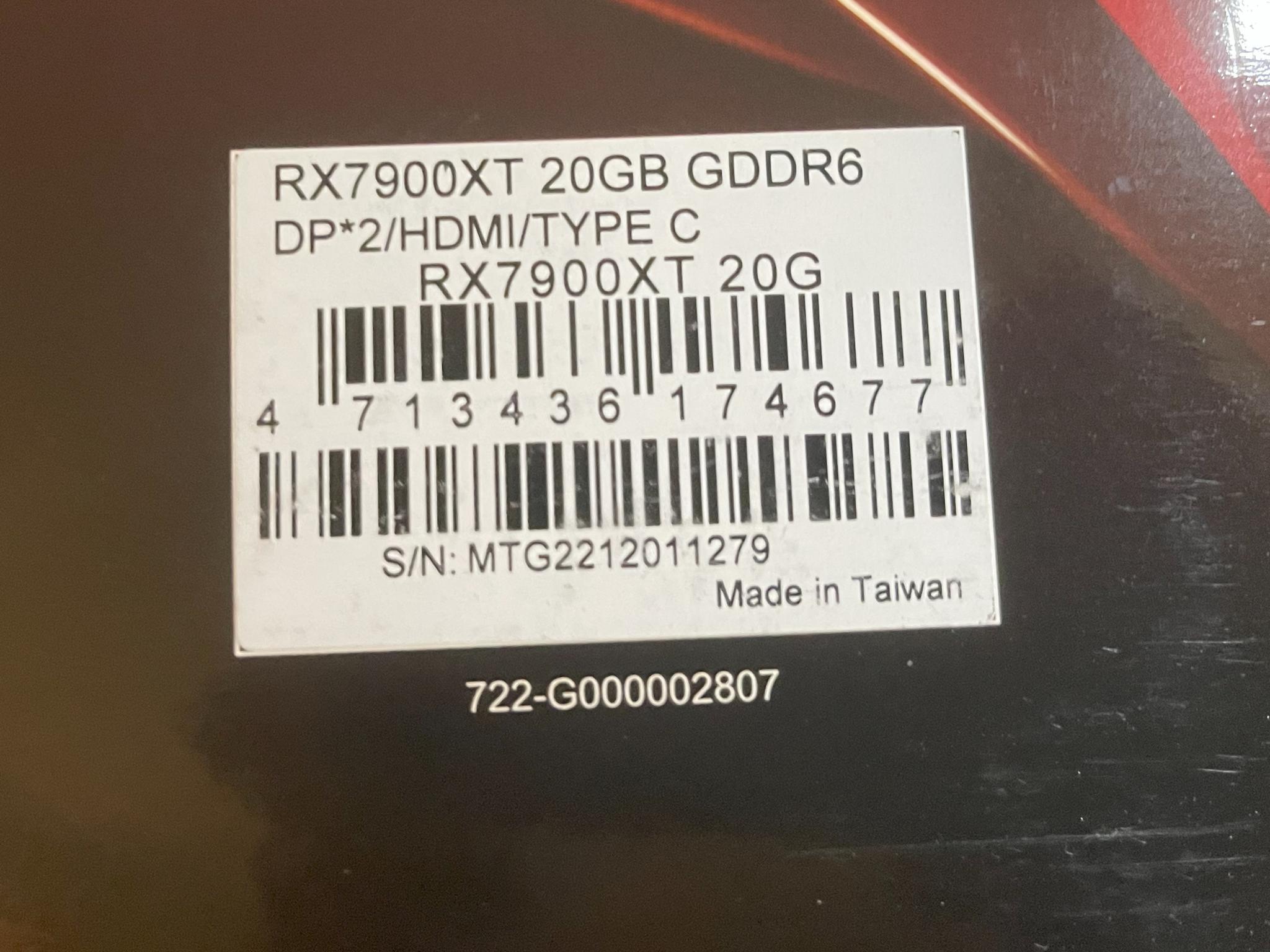 Power Color Radeon RX 7900 XT 20GB