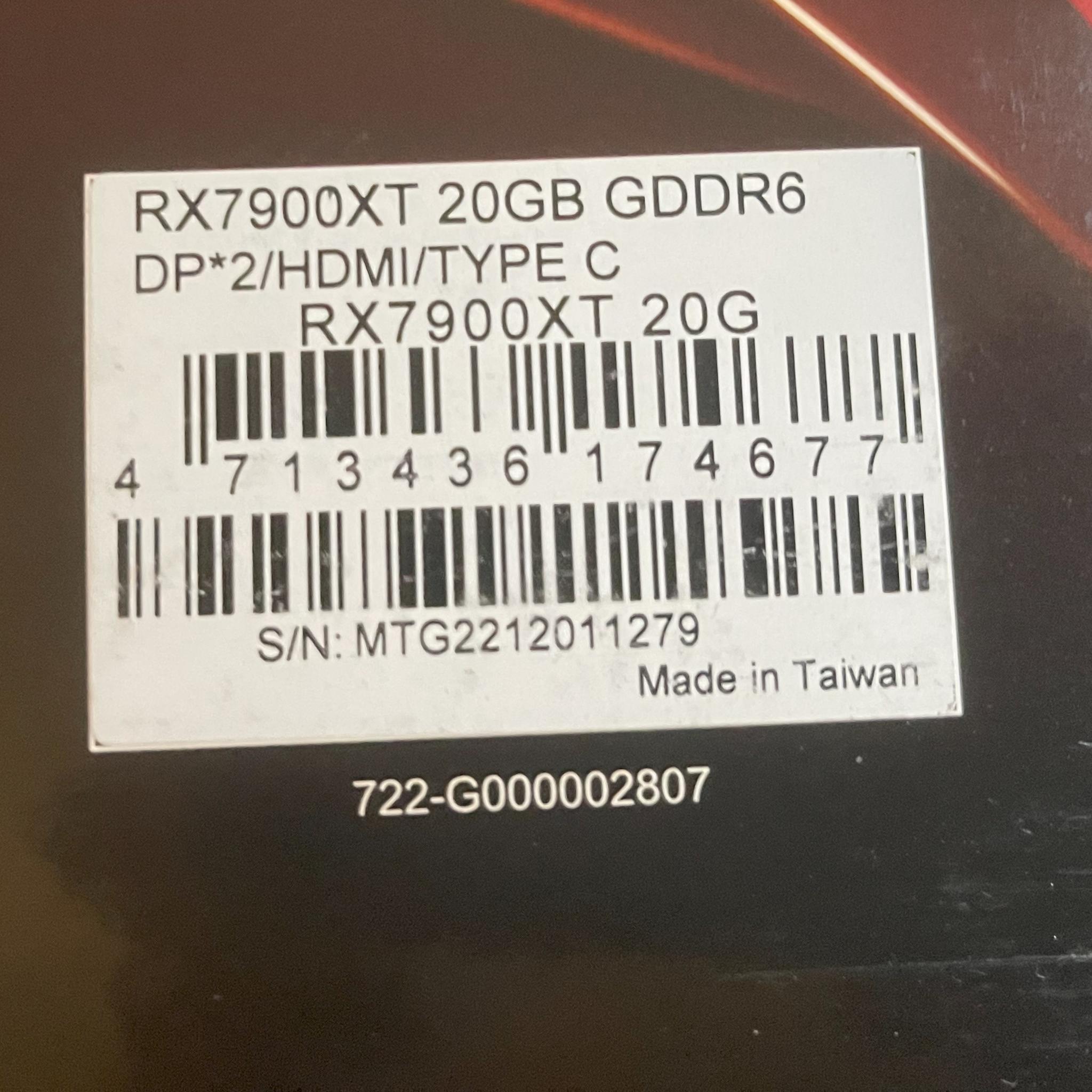 Power Color Radeon RX 7900 XT 20GB