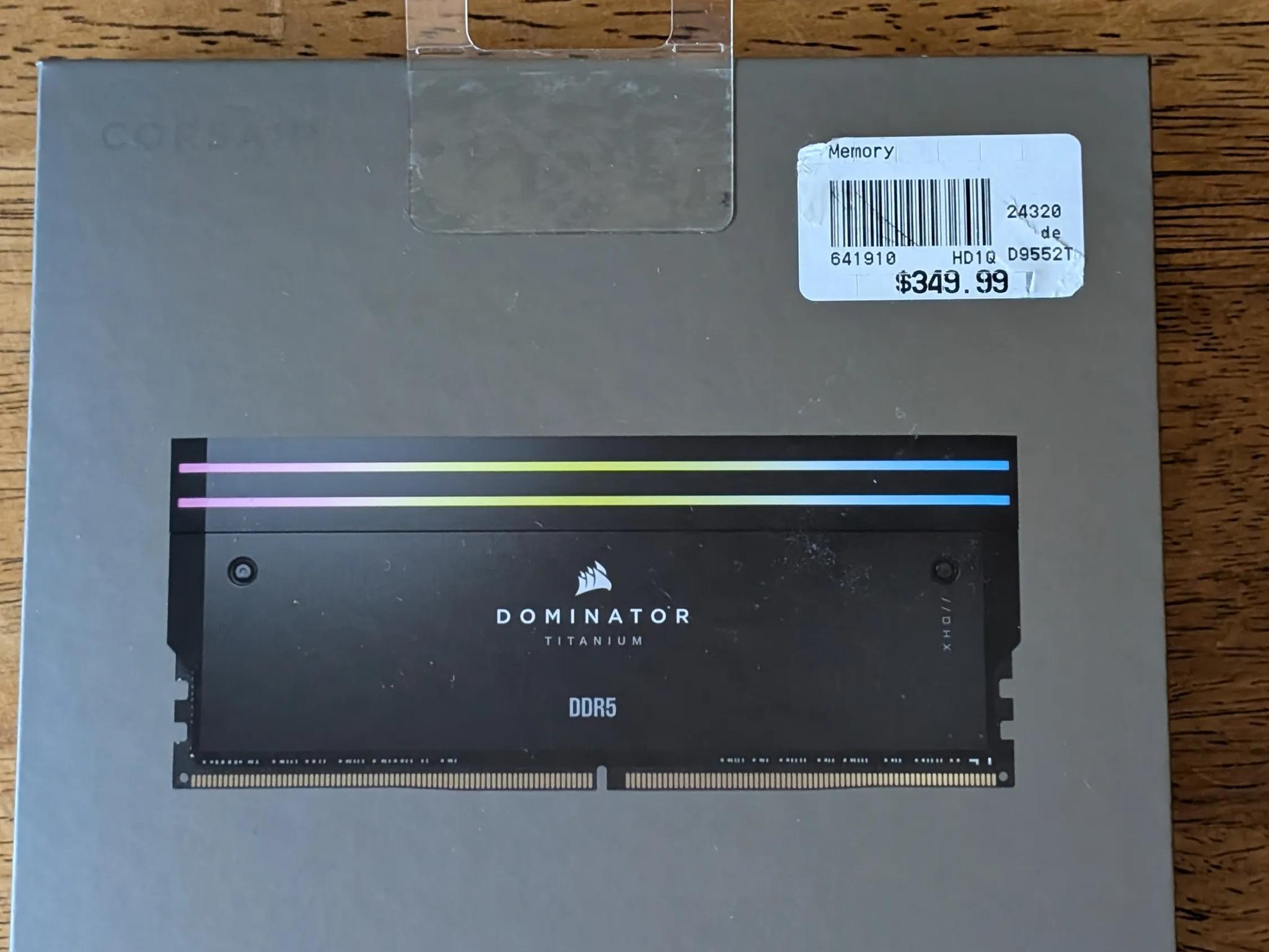 Corsair Dominator Titanium RGB 64GB (2 x 32GB) DDR5-6600 PC5-52800 CL32 RAM