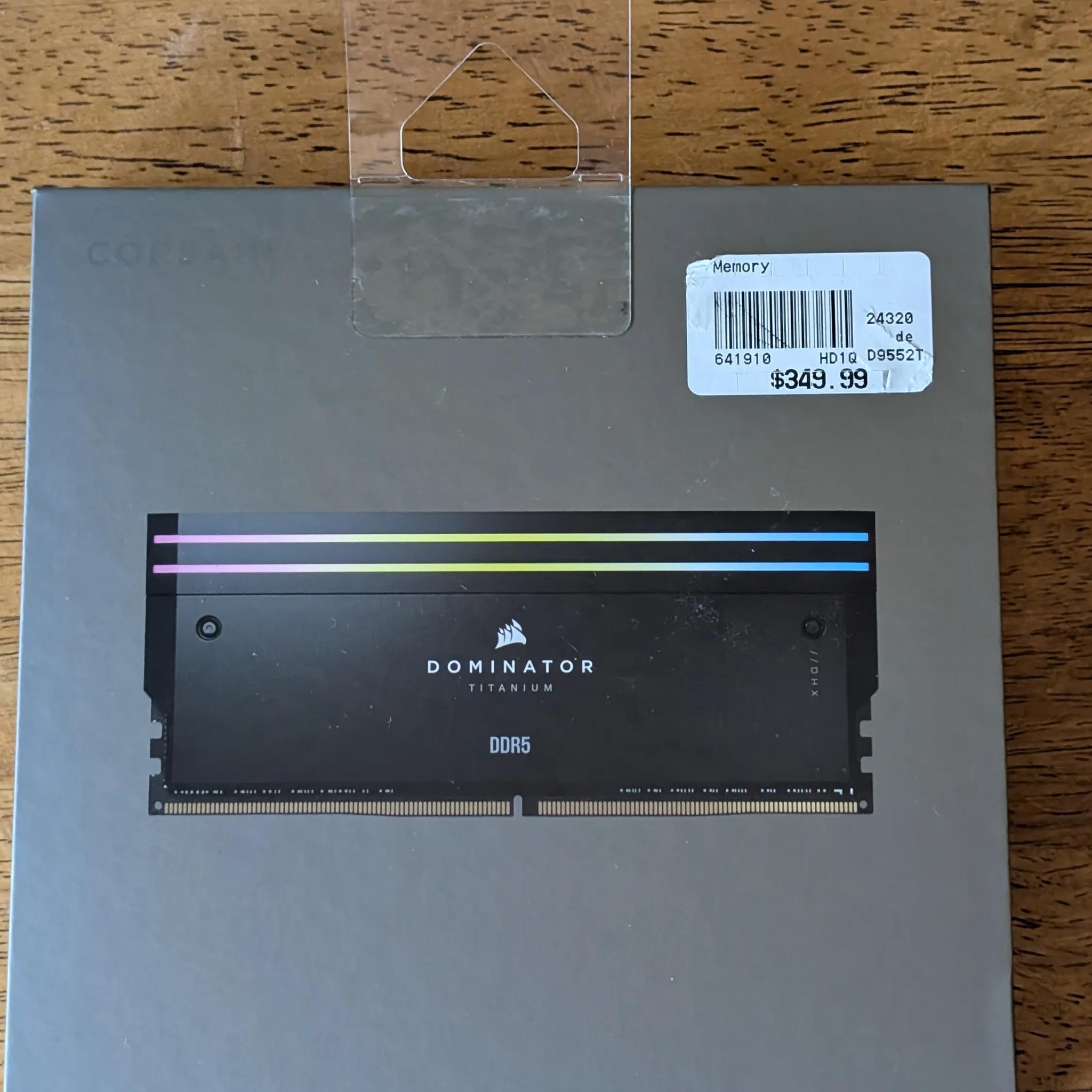 Corsair Dominator Titanium RGB 64GB (2 x 32GB) DDR5-6600 PC5-52800 CL32 RAM
