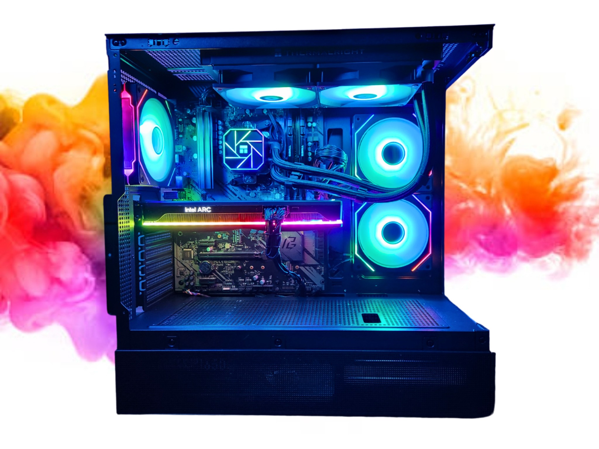 SALE: ARC a770 16GB + Ryzen 5 3600x + 32GBs DDR4 RAM + 1TB SSD + 5 RGB Fans ( Black RGB Gaming PC )