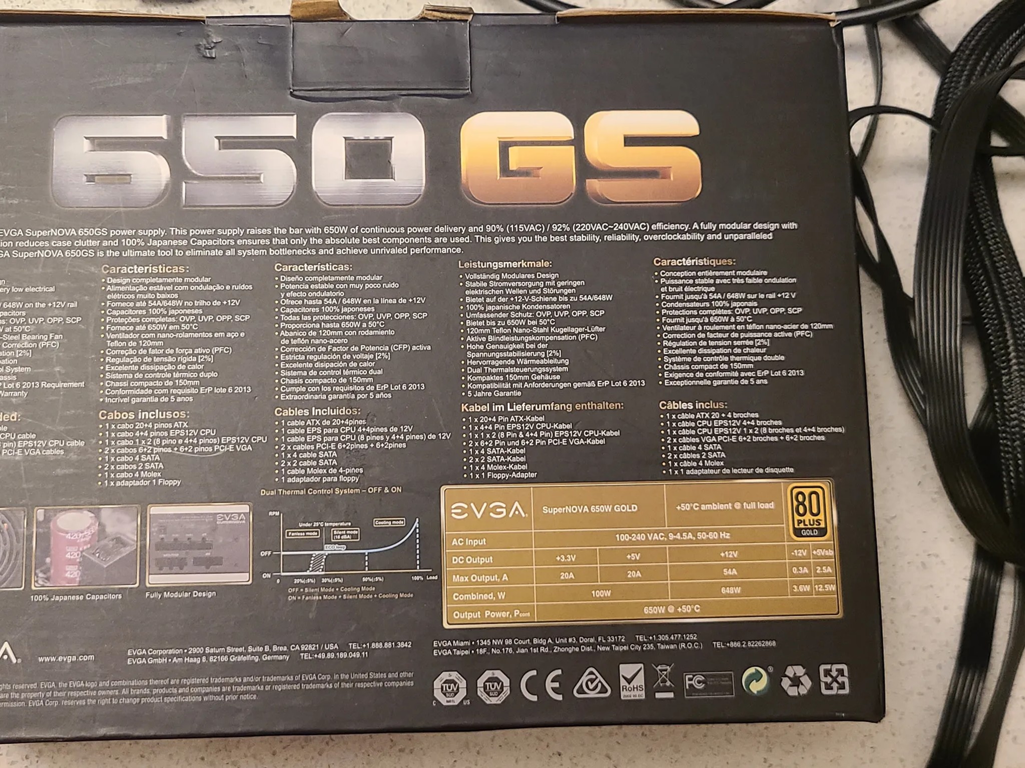 EVGA SuperNOVA 650 GS 650 W 80+ Gold Certified Fully Modular ATX Power Supply