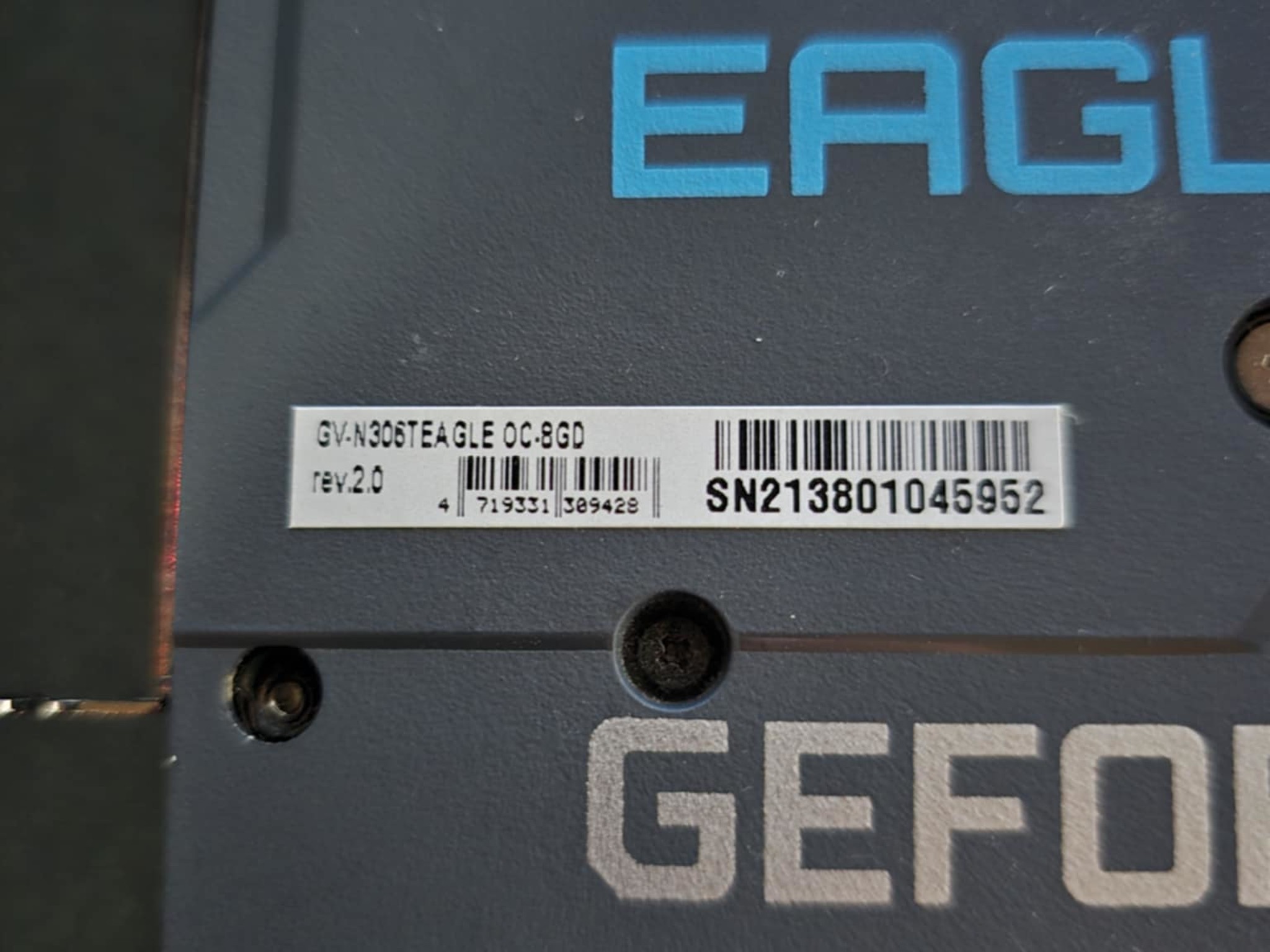 GIGABYTE GeForce RTX 3060 Ti GV-N306TEAGLE OC-8GD (rev. 2.0) Graphics Card