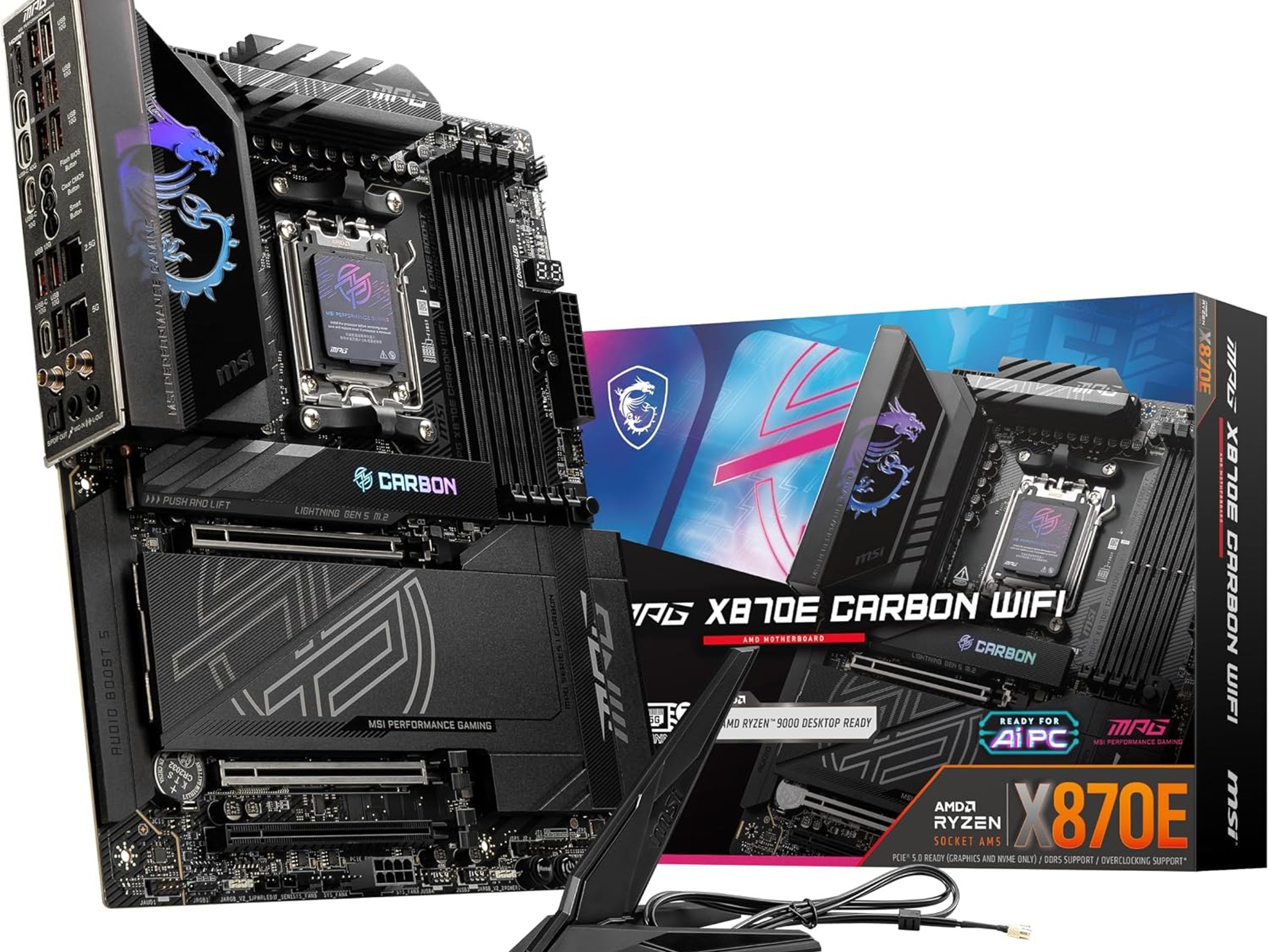 NEW MSI MPG X870E CARBON WIFI AM5 Motherboard | Ryzen 9000 Ready | WiFi 7 | USB4 | PCIe 5.0
