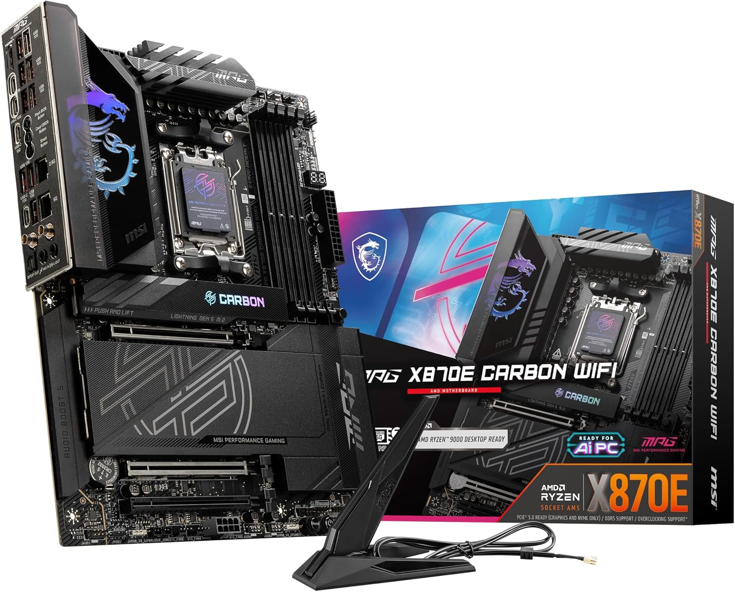 NEW MSI MPG X870E CARBON WIFI AM5 Motherboard | Ryzen 9000 Ready | WiFi 7 | USB4 | PCIe 5.0