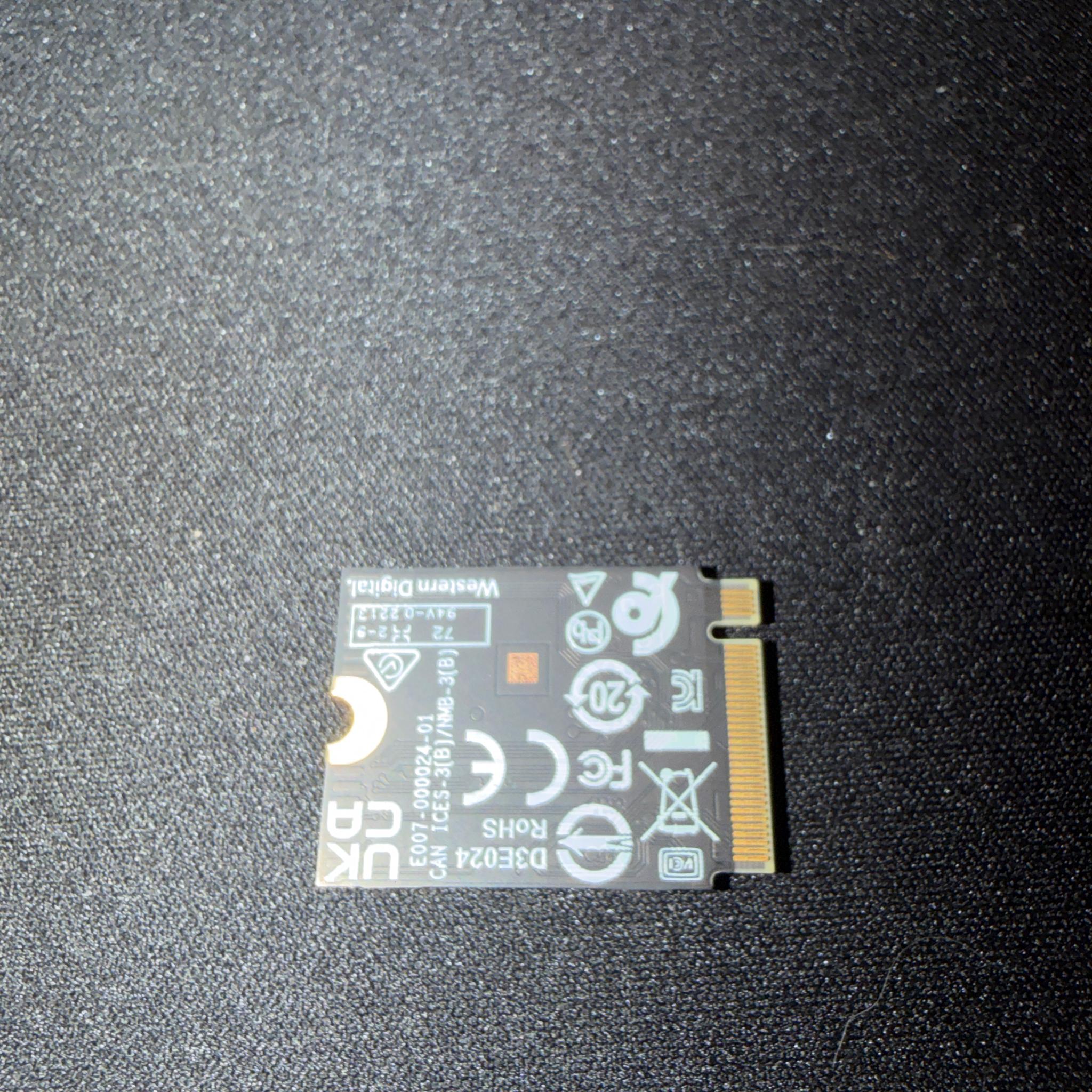 Western Digital 256gb 2230 NVMe drive Gen 4