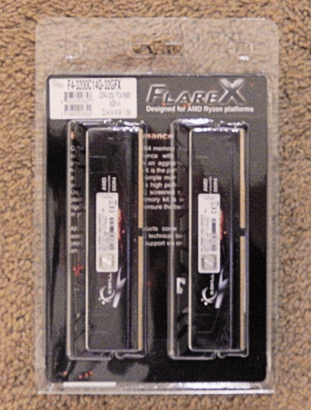 G.SKILL FLARE X DDR4 3200MHZ PC4-25600 32GB (4X8GB) QUAD KIT F4-3200C14Q-32GFX
