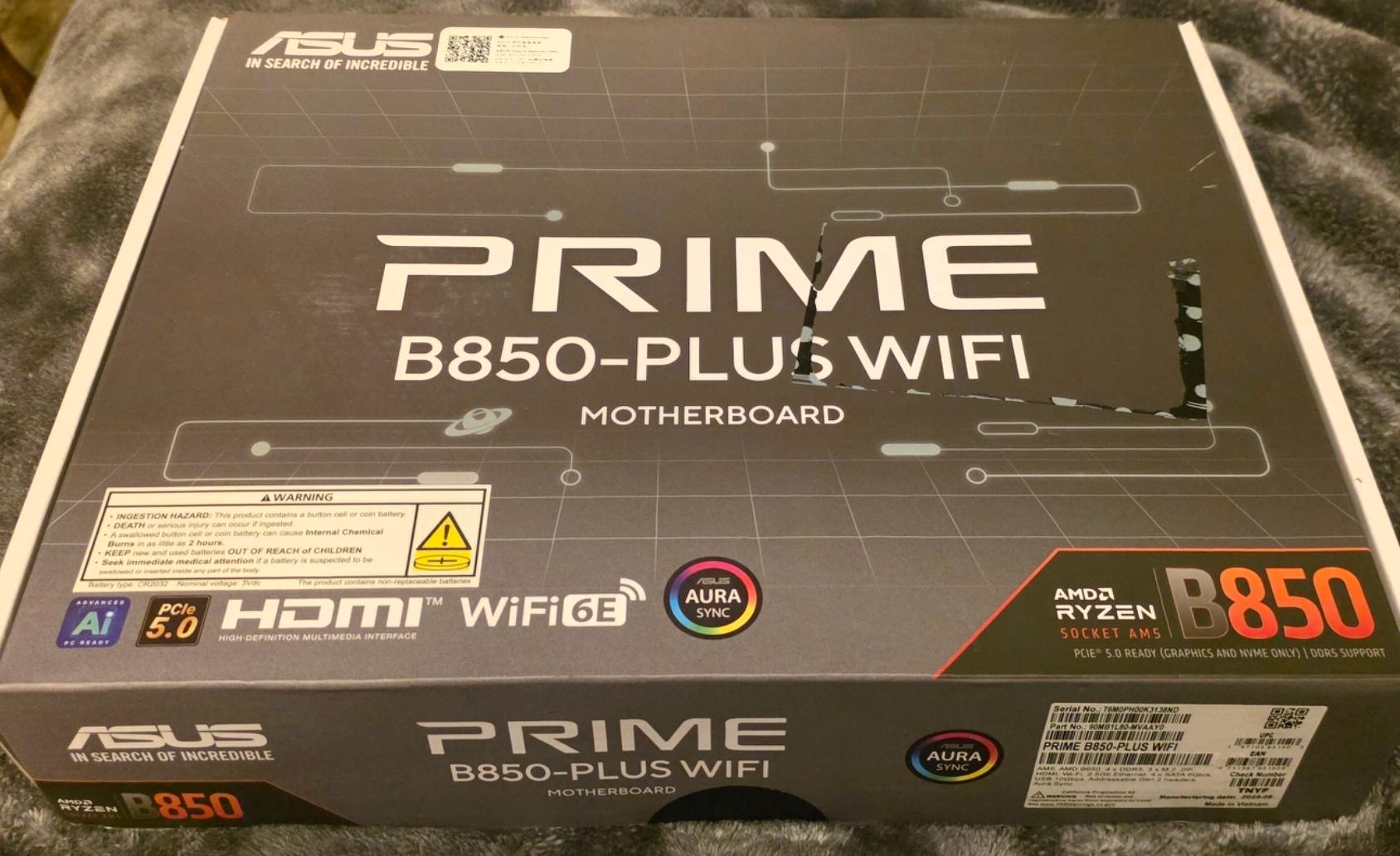 ASUS PRIME B850 P WIFI AMD AM5 DDR5 WIFI 7 PCIE 5.0