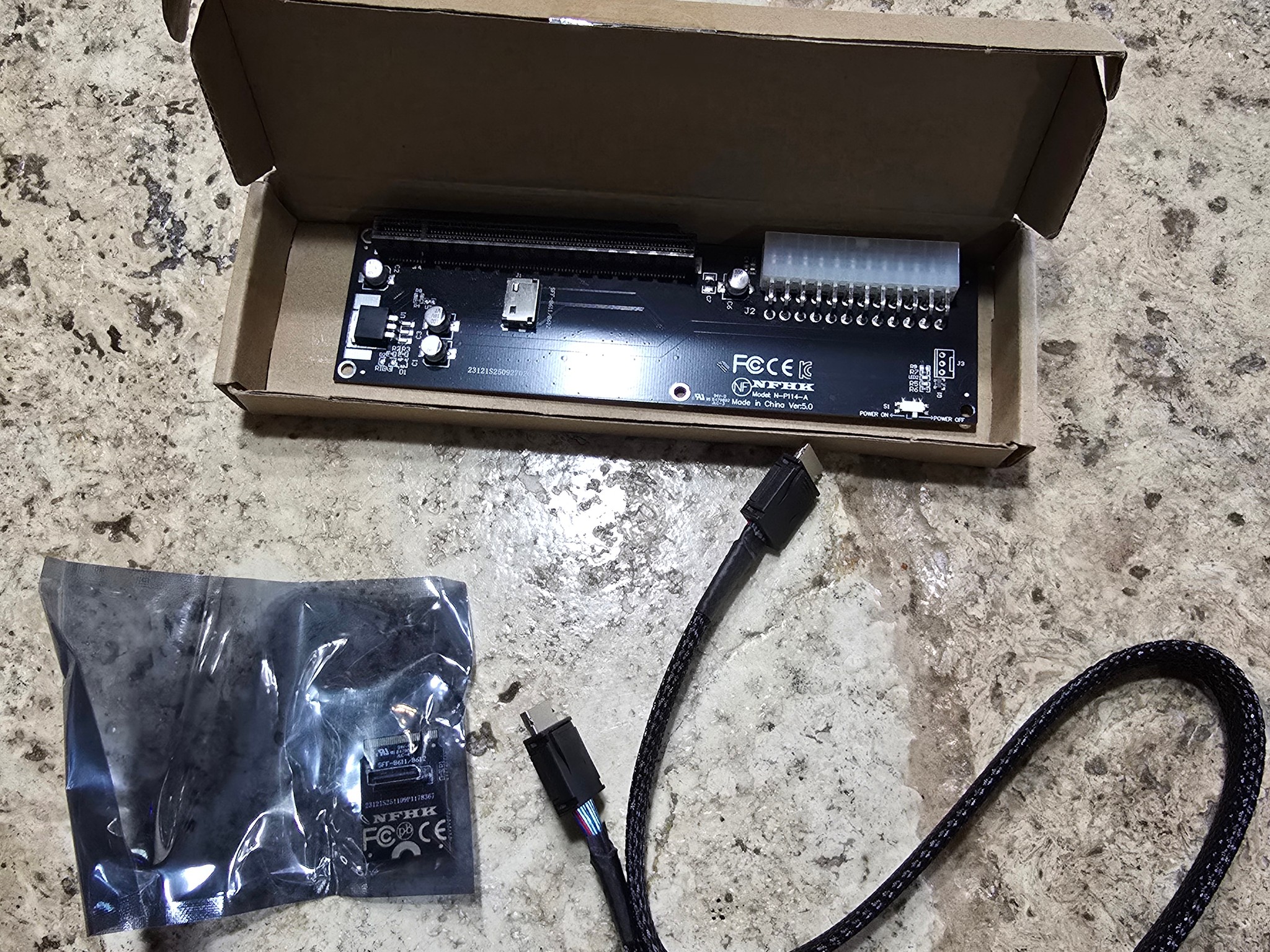 Oculink SFF-8612 to PCI-E 3.0 4.0 M.2 M-Key to SFF-8611 Host Adapter for eGPU GPD W Cabe 32Gb/s