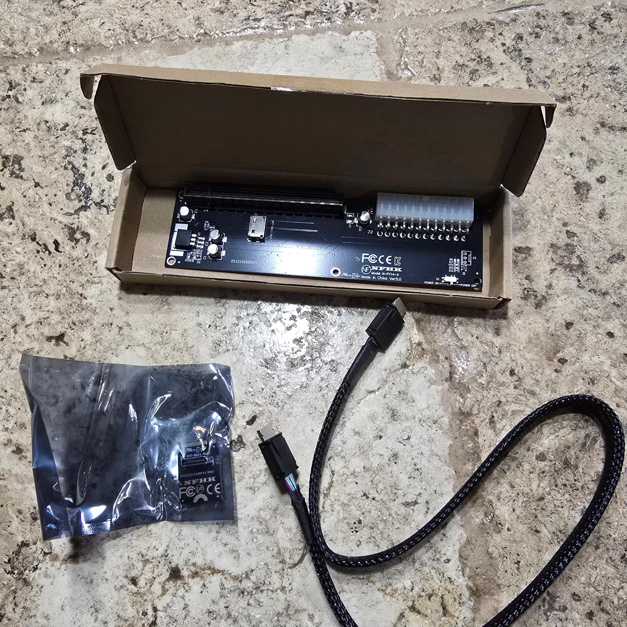Oculink SFF-8612 to PCI-E 3.0 4.0 M.2 M-Key to SFF-8611 Host Adapter for eGPU GPD W Cabe 32Gb/s