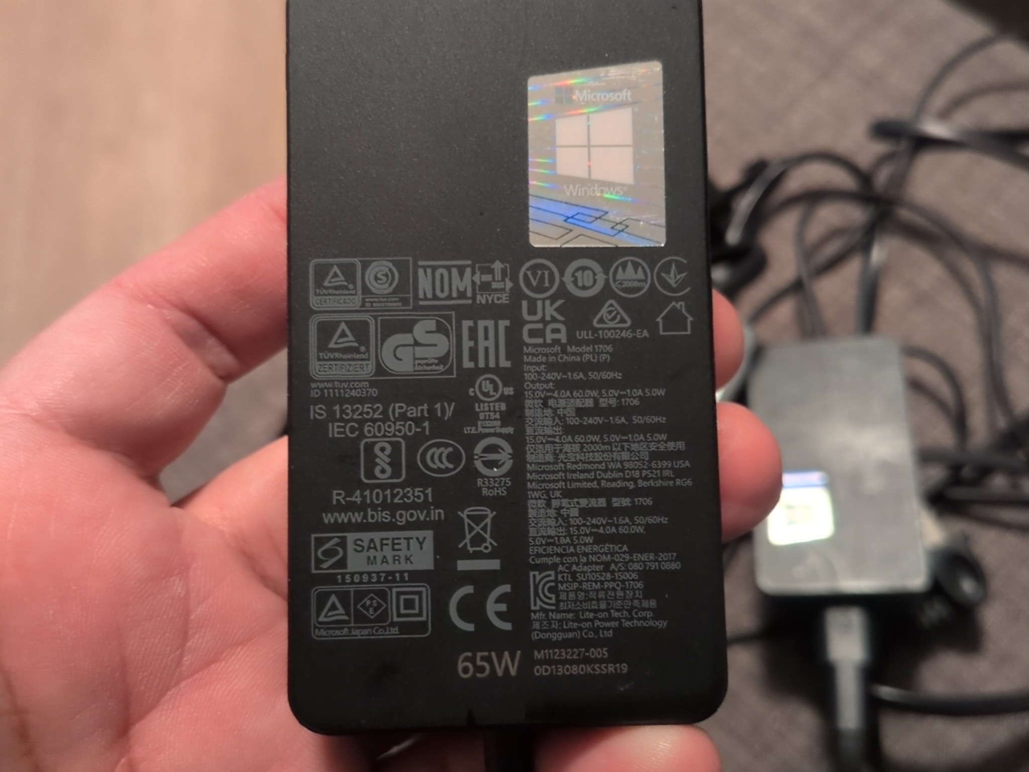 Genuine Microsoft charger