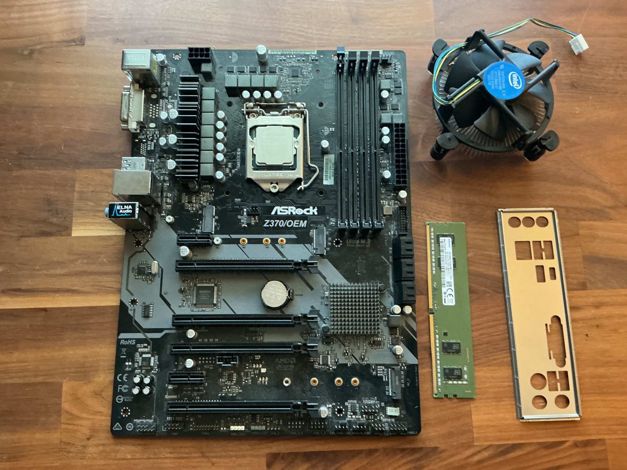 Asrock z370 Motherboard/Pentium Gold G5420/4gb RAM/ CPU Cooler