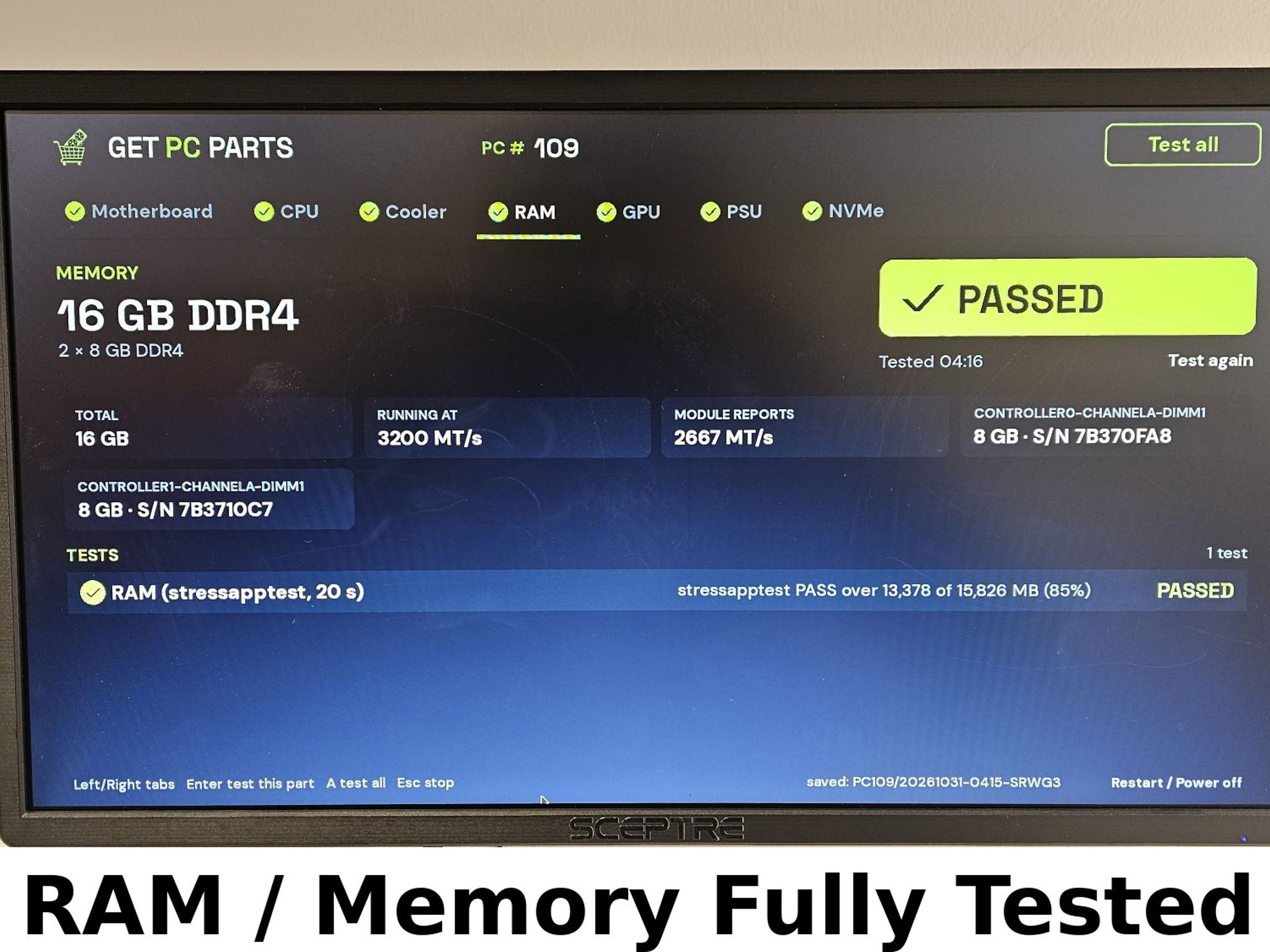 16GB DDR4 (2x8GB) CL19 3200MT/s ITEMPOWERS ITEMPOWER Memory RGB