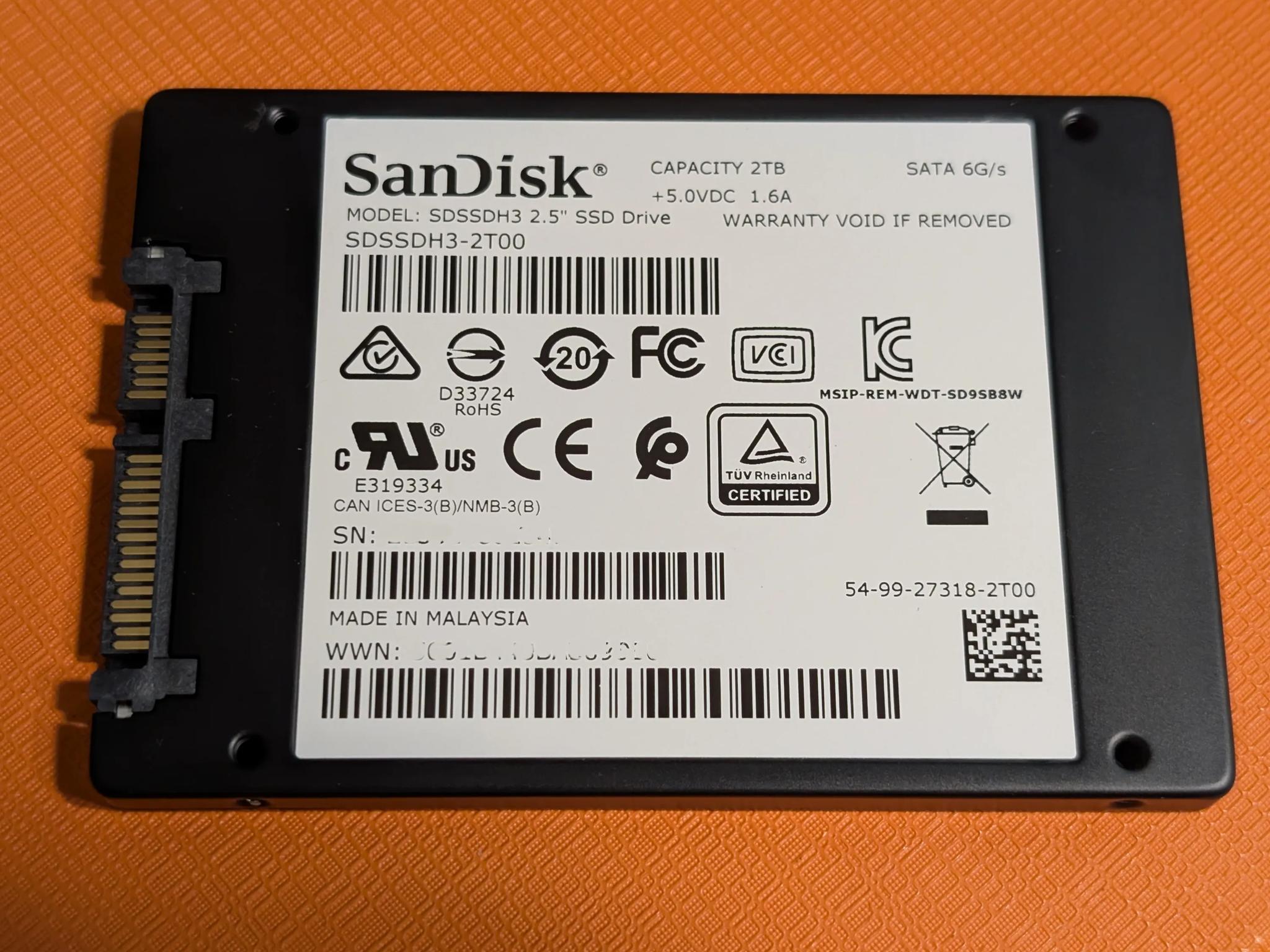 SanDisk Ultra 3D 2TB Internal SSD