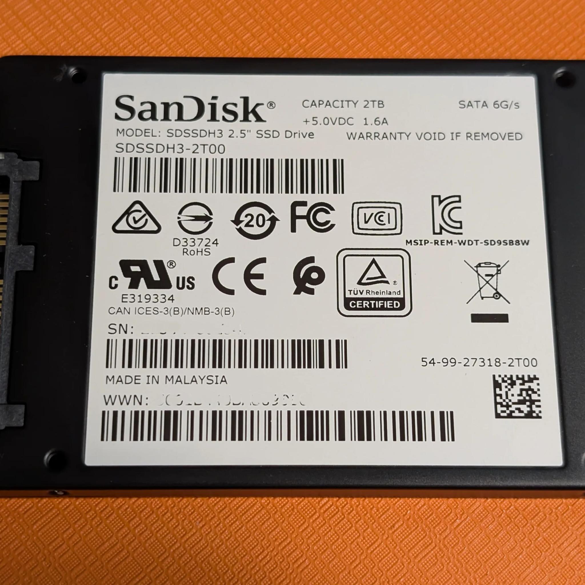 SanDisk Ultra 3D 2TB Internal SSD
