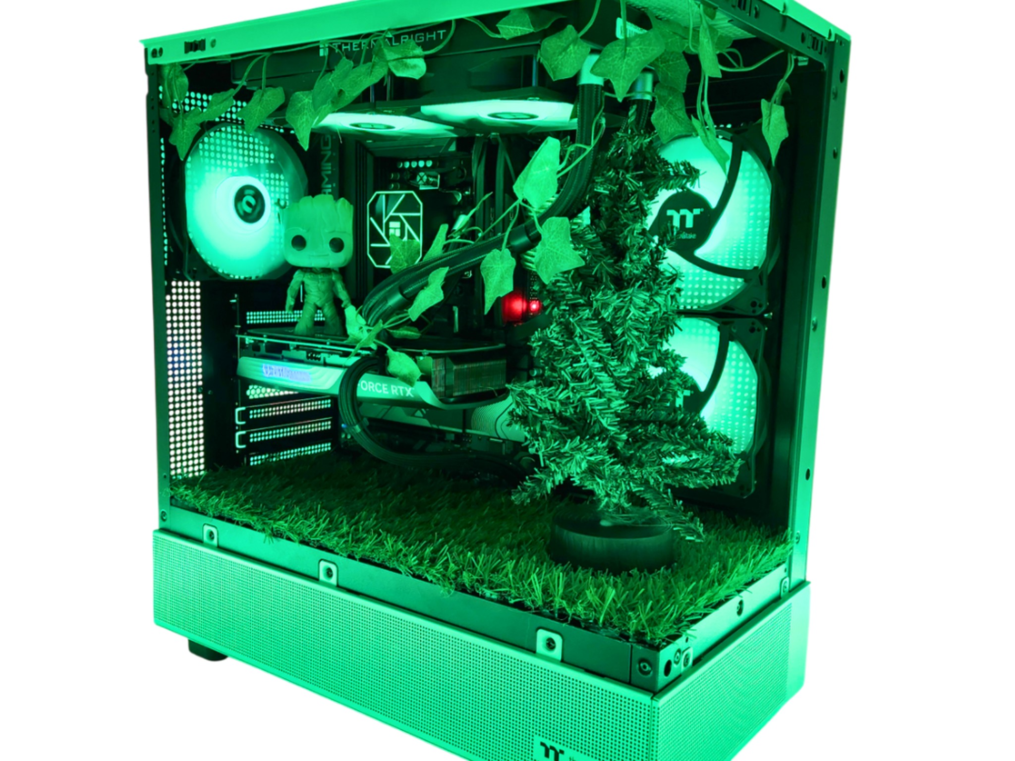 🌱 Groot 🌲: RTX 4070 | Ryzen 5 7500F | 32GB DDR5 RAM | 1TB SSD | 5 RGB Fans | Green RGB Gaming PC