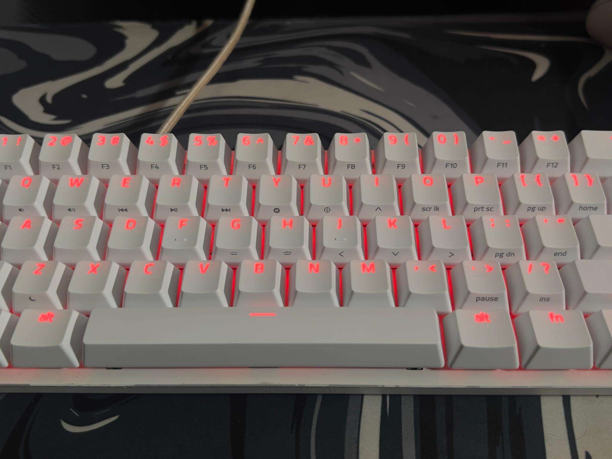 Razer Huntsman Mini Mercury White 60% Optical Keyboard – Foam Mod – Clean