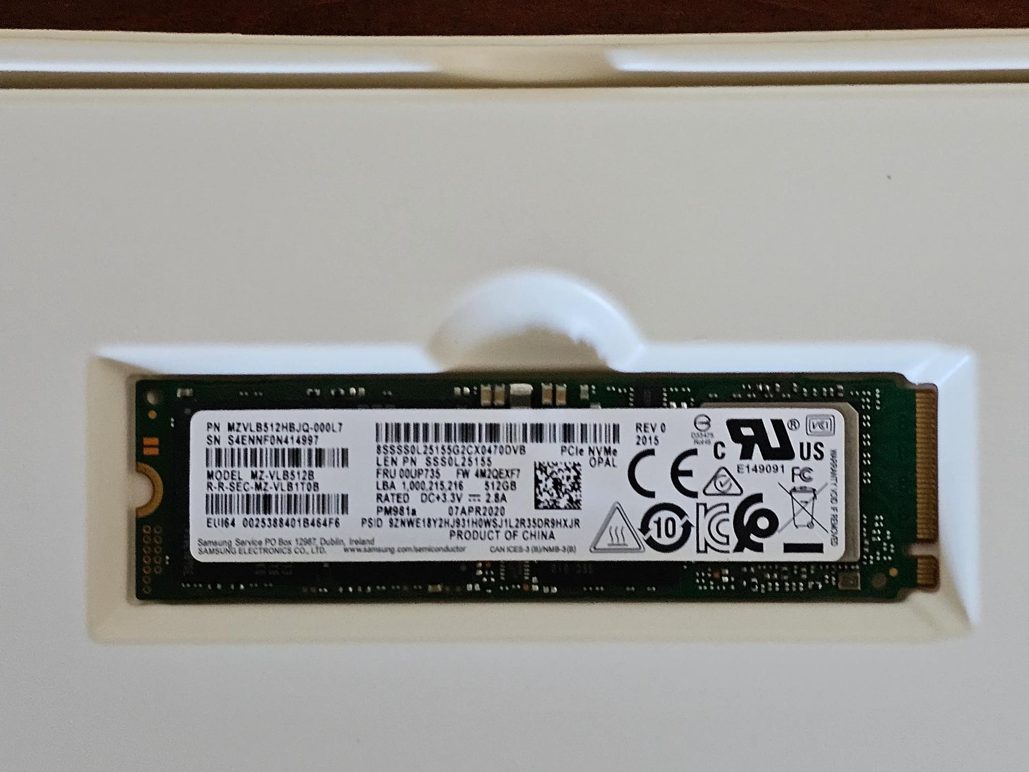 Samsung 512GB NVMe