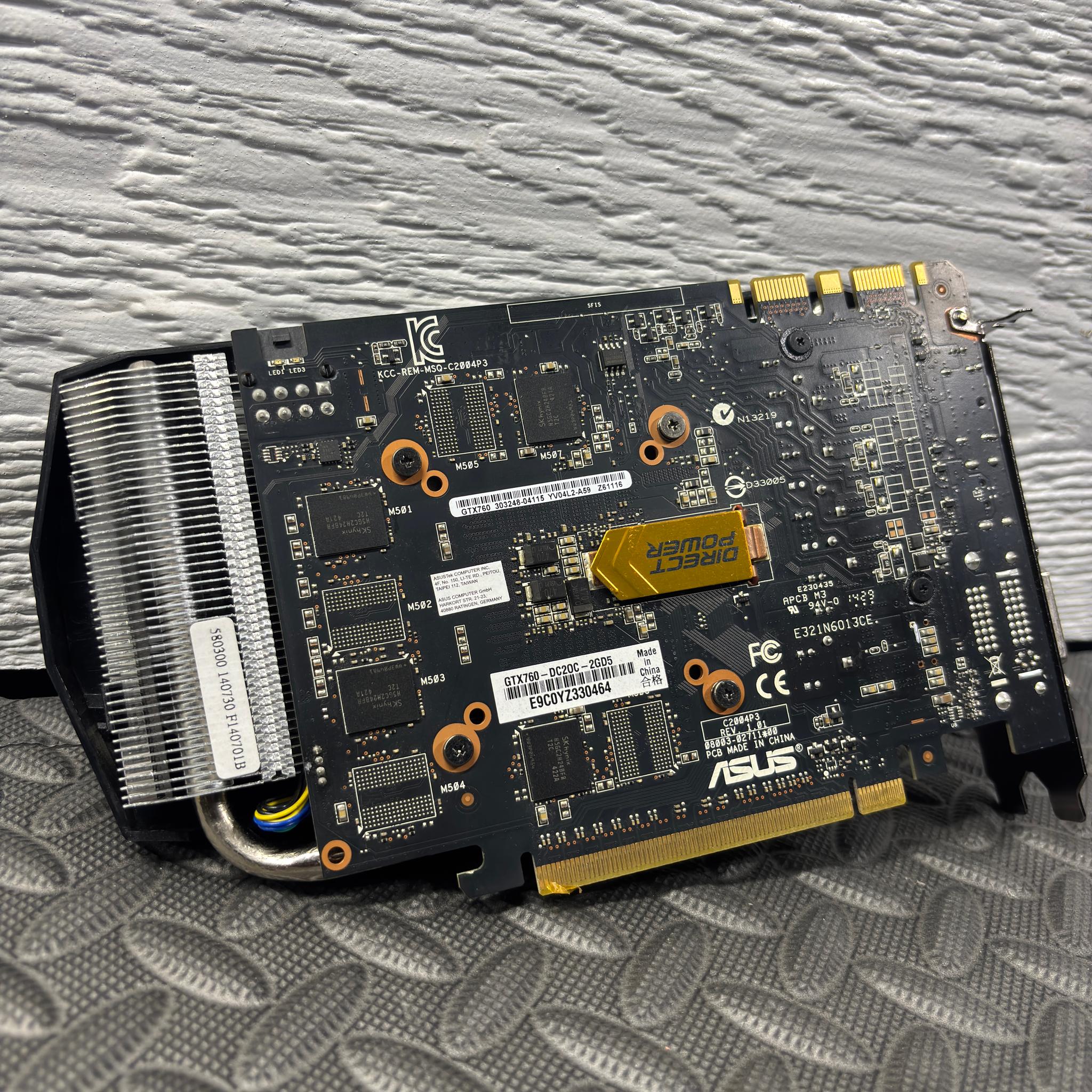 Gaming PC GPU – ASUS GTX 760 DirectCU II OC 2GB GDDR5 Tested Working
