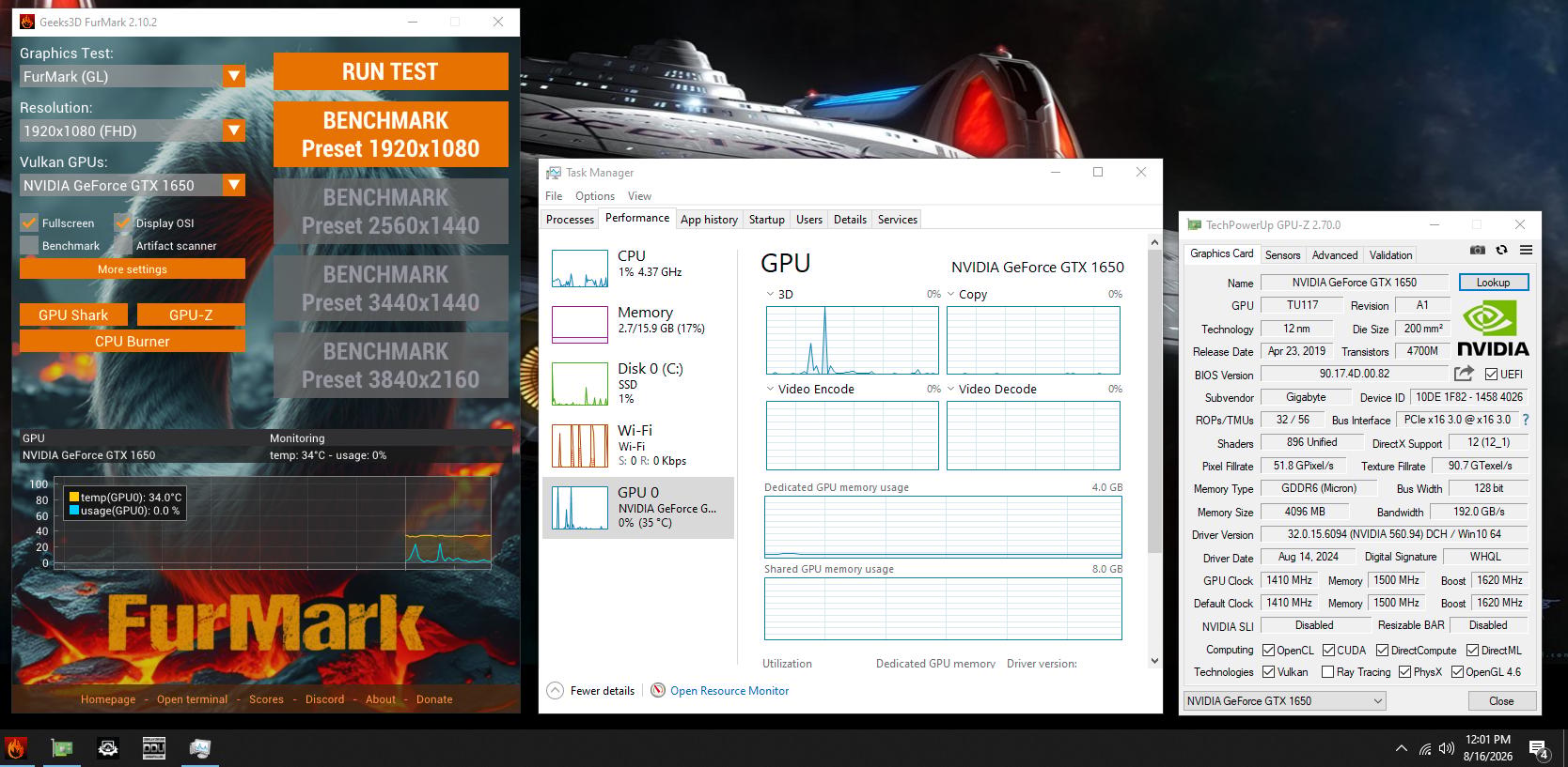 GIGABYTE GeForce GTX 1650 OC Low Profile 4G GDDR6