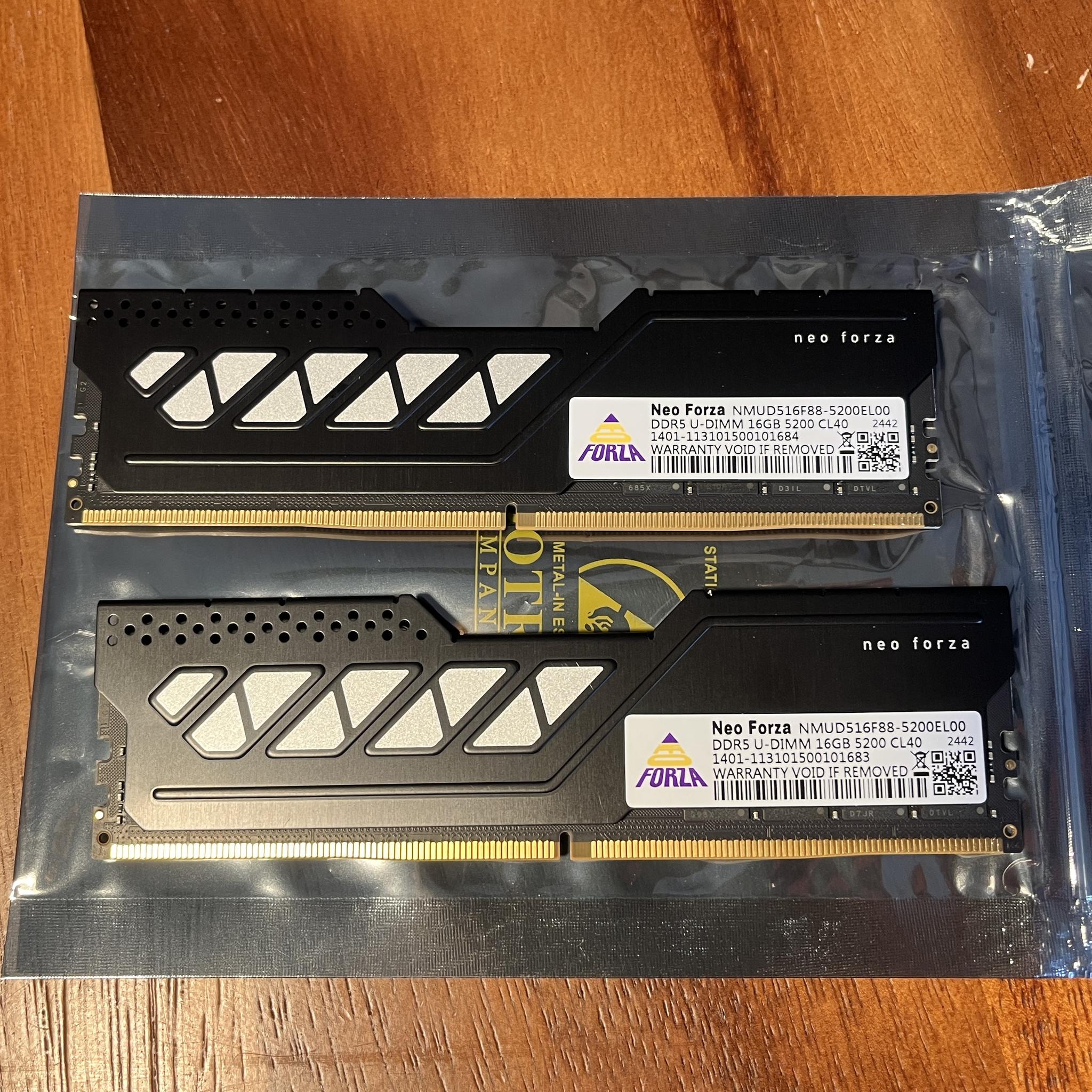 Neo Forza 32GB DDR5 5200 U-DIMM CL40 RAM NMUD516F88-5200EL00  (2x16GB)