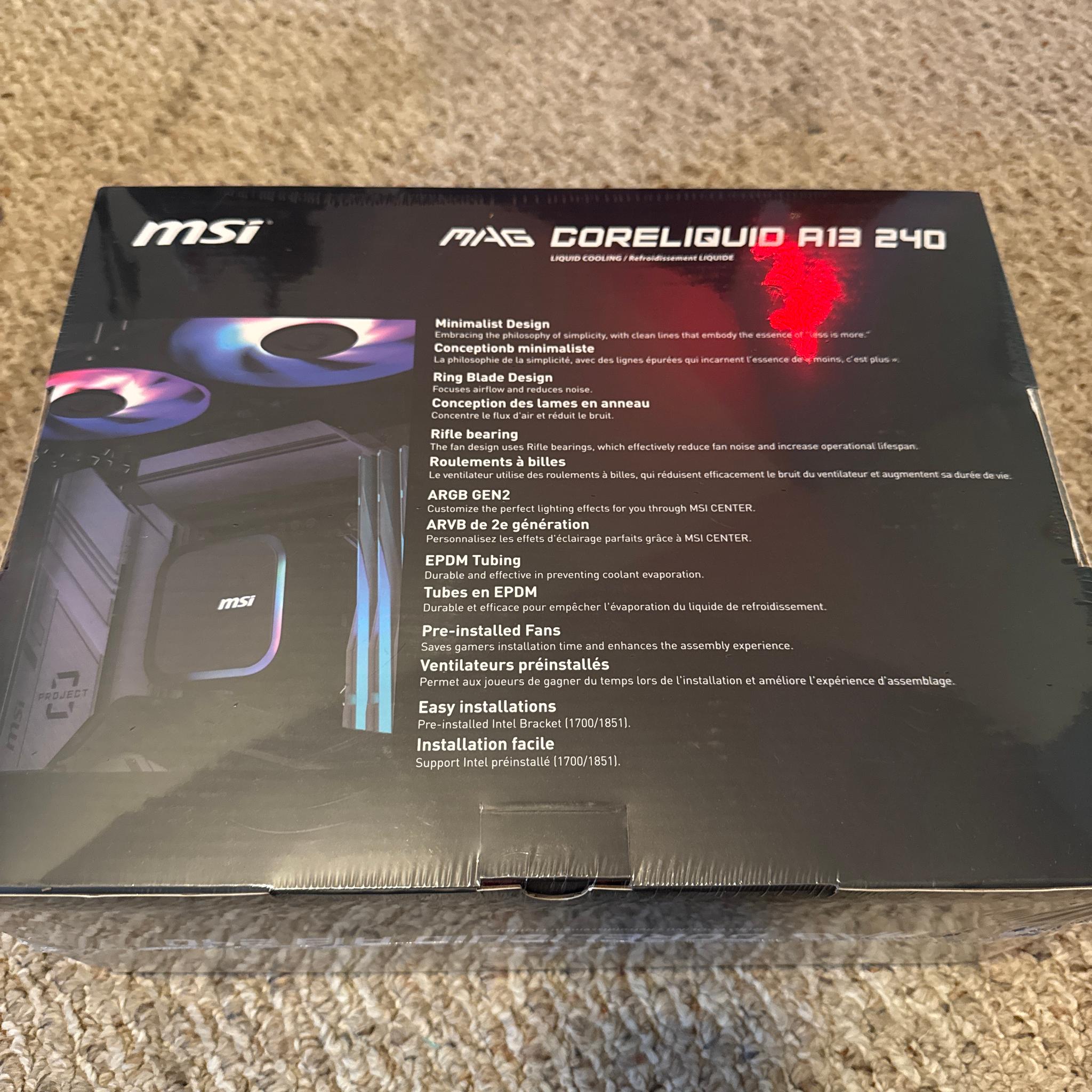 Brand New MSI MAG CoreLiquid A13 240 AIO Cooler