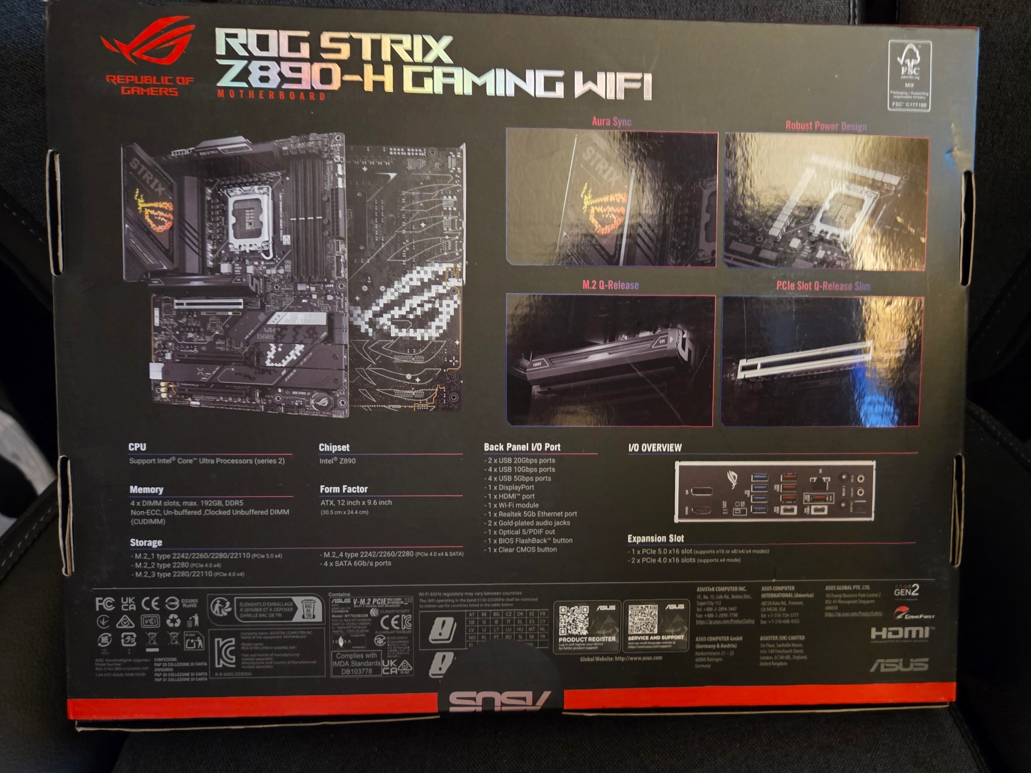 ASUS ROG STRIX Z890-H GAMING WIFI INTEL CORE ULTRA