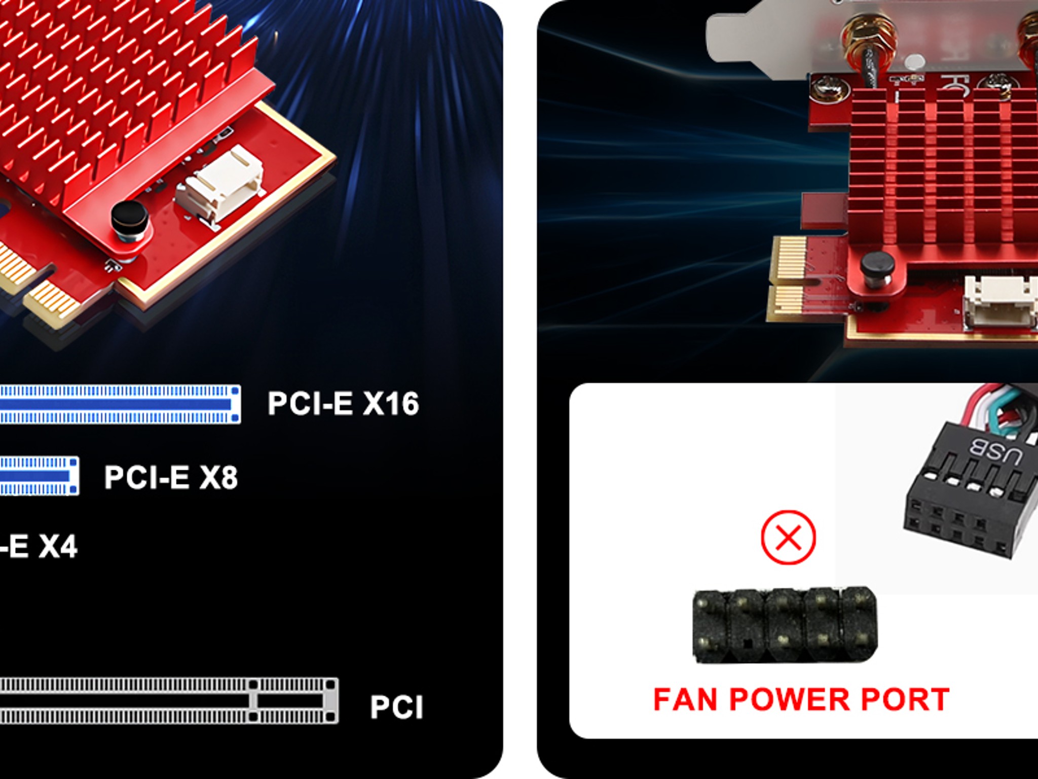 WiFi 6E PCIe Card | Intel AX210 Chip | 5400Mbps Tri-Band 2.4GHz/5GHz/6GHz | Bluetooth 5.3