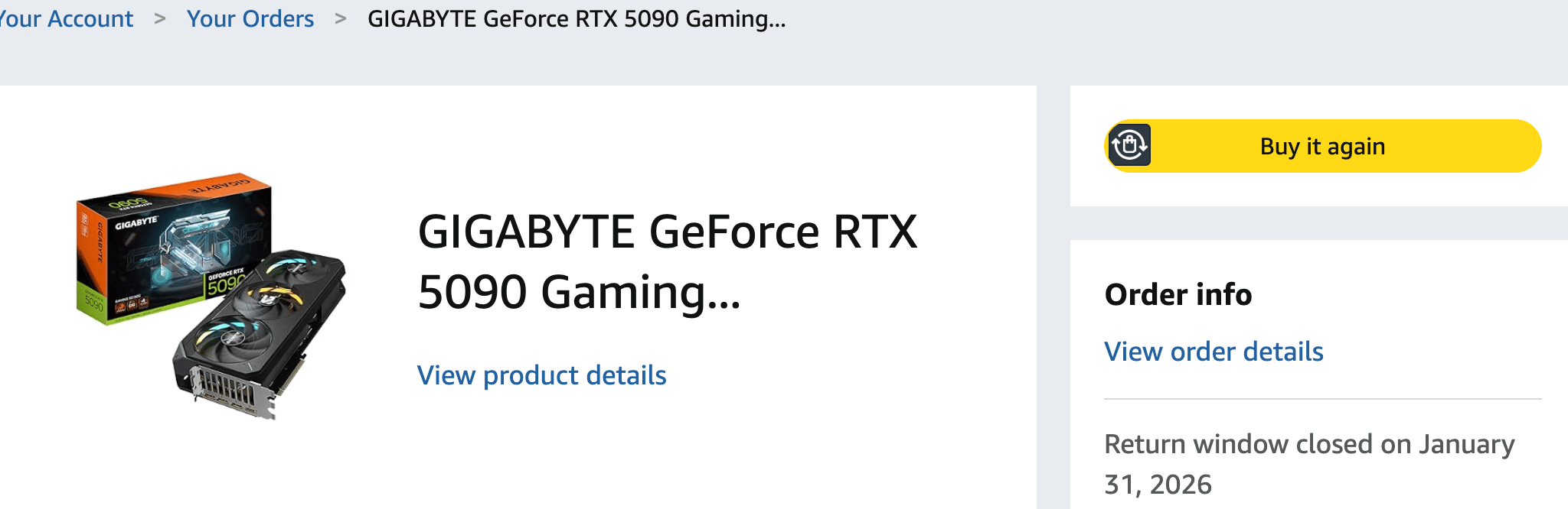 GIGABYTE GeForce RTX 5090 GAMING OC 32G