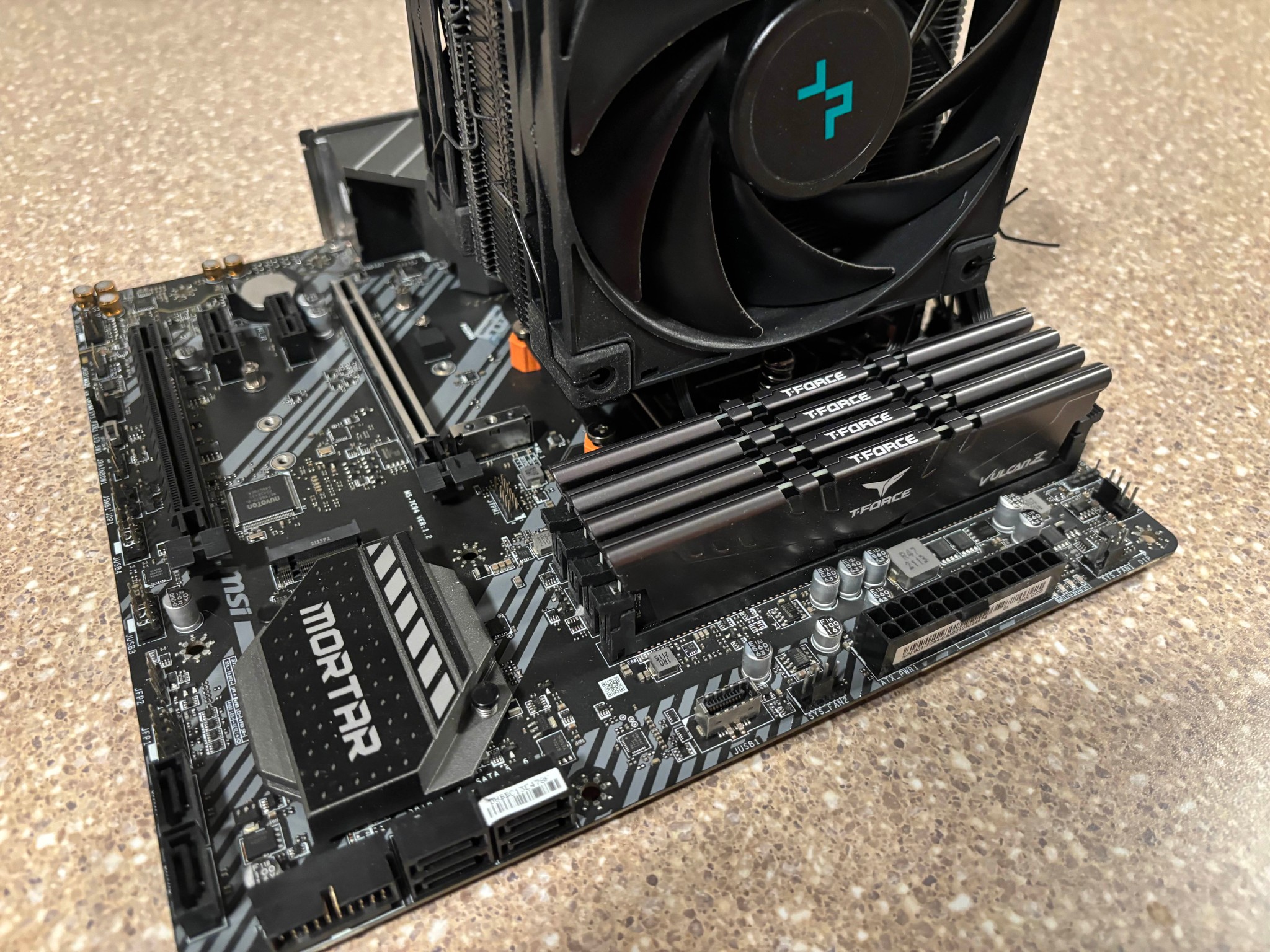 MSI Mag B550M Mortar Micro-ATX Board, Ryzen 7 5700X 8 Core 16 Thread CPU, 48GB TeamGroup 3200Mhz RAM