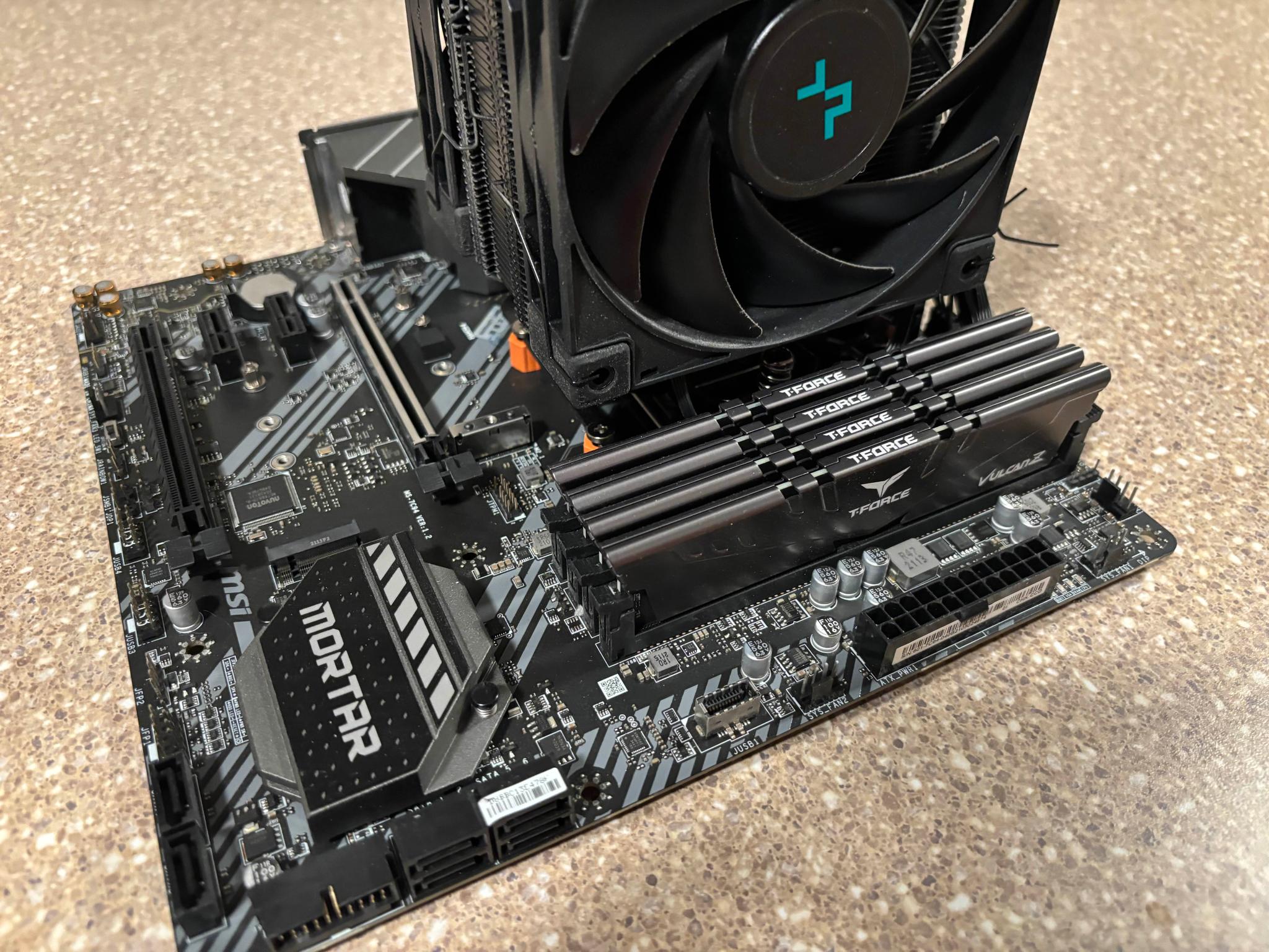 MSI Mag B550M Mortar Micro-ATX Board, Ryzen 7 5700X 8 Core 16 Thread CPU, 48GB TeamGroup 3200Mhz RAM