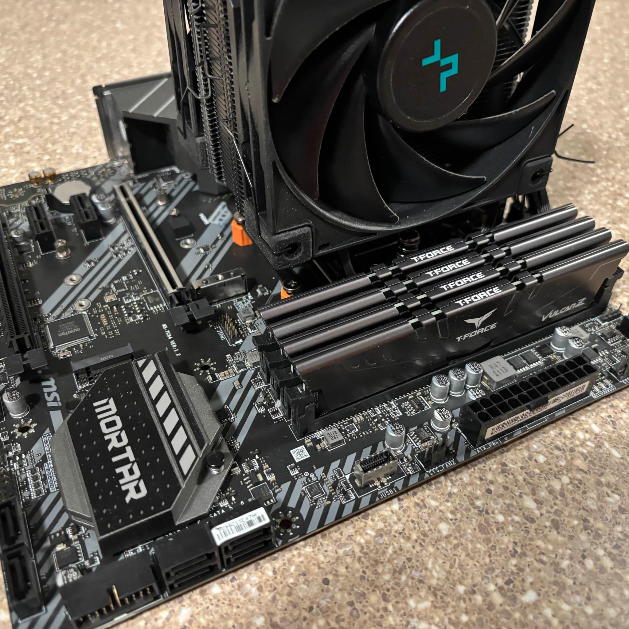 MSI Mag B550M Mortar Micro-ATX Board, Ryzen 7 5700X 8 Core 16 Thread CPU, 48GB TeamGroup 3200Mhz RAM
