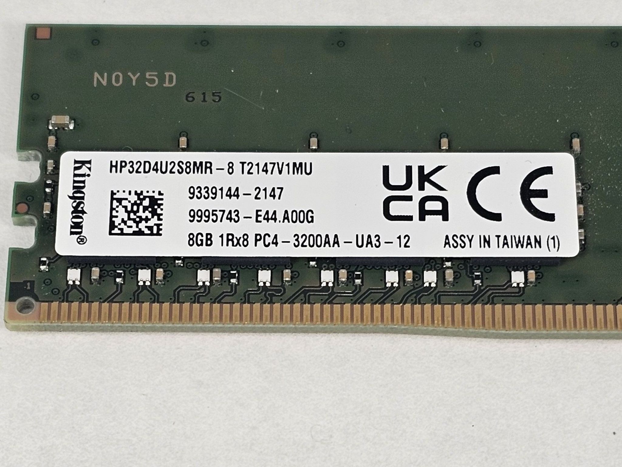 8GB DDR4 (1x8GB) 3200MT/s Kingston