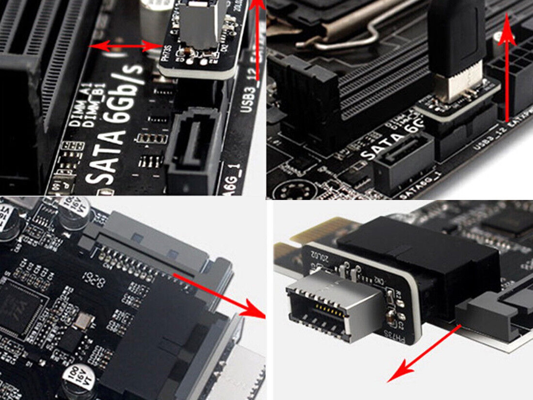 USB 3.0 Internal Header to USB 3.1/3.2 Type C Converter For Computer Motherboard