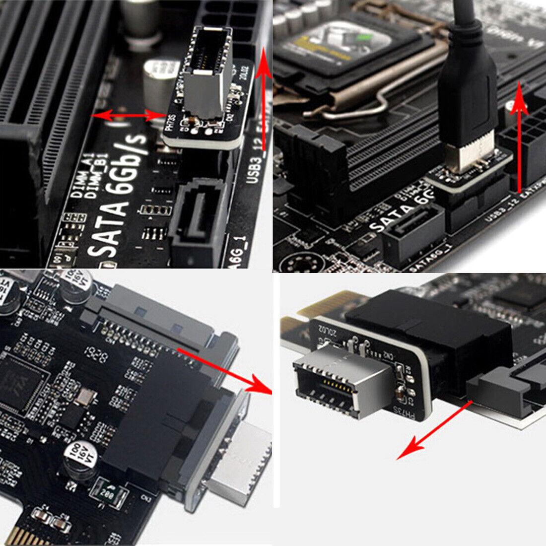 USB 3.0 Internal Header to USB 3.1/3.2 Type C Converter For Computer Motherboard